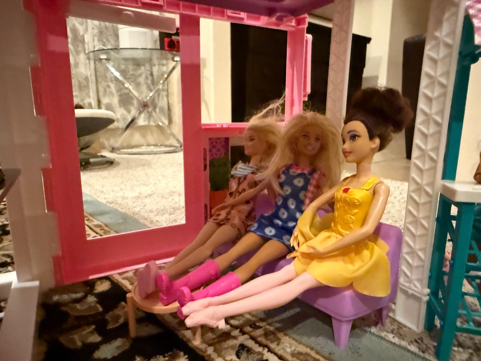 Barbie 3-Story Townhouse Dollhouse with Accessories | Elevator, Swing Chair, Furniture and Accessories, Fold for Portability and Travel (Amazon Exclusive) customer photo 1