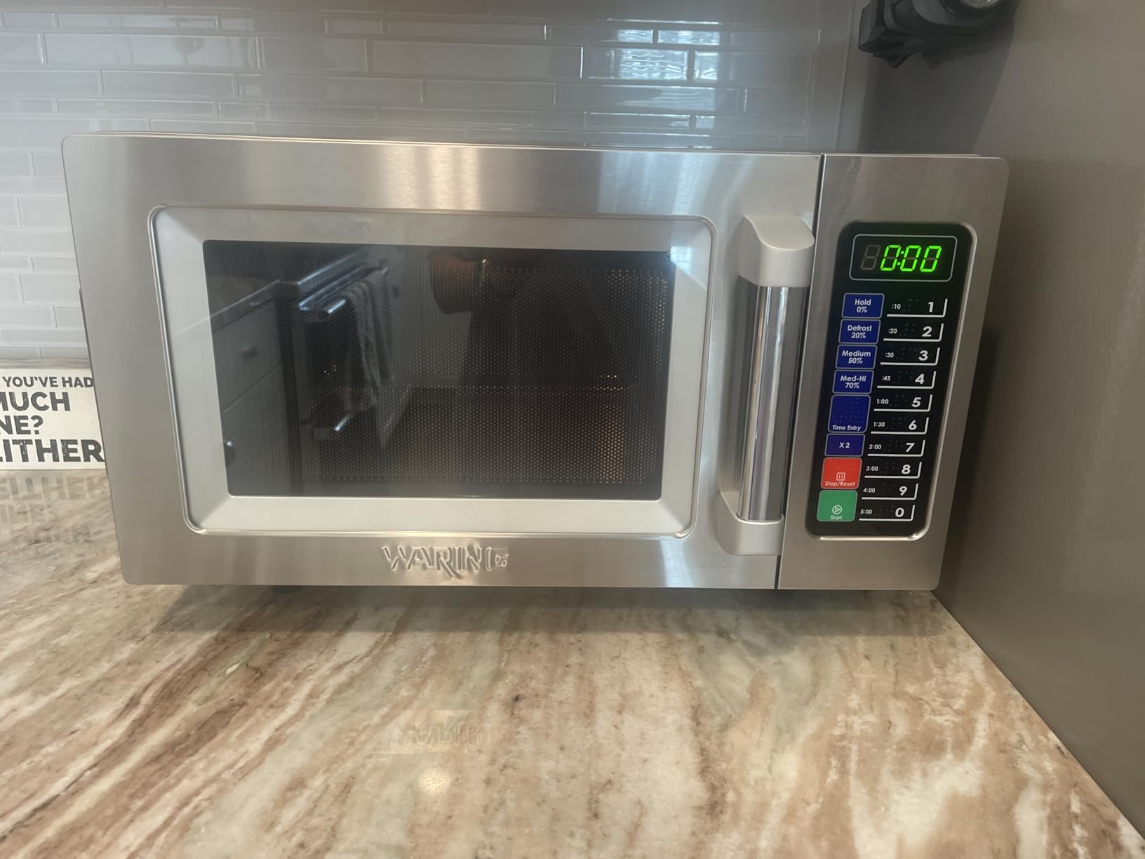 Waring Microwave Oven with 0.9 cu ft & 10 Programmable Memory Settings, 0.9 cu ft, 1000 Watt, 10 Programmable Memory Settings, Stainless Steel, for Commercial Kitchens & Restaurants customer photo 2
