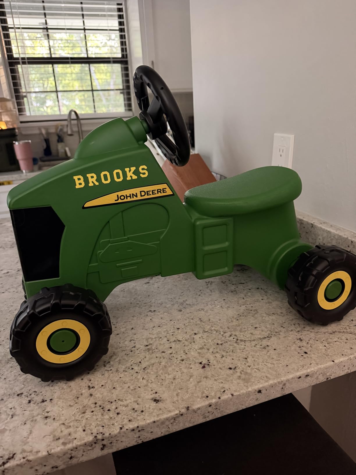 John Deere Ride On Toys Sit 'N Scoot Activity Tractor for Kids Ages 18 Months and Up, Green | Foot-to-Floor Ride On Toy, Officially Licensed John Deere Product, Indoor/Outdoor Push Tractor, Ages 18 Months+ customer photo 2