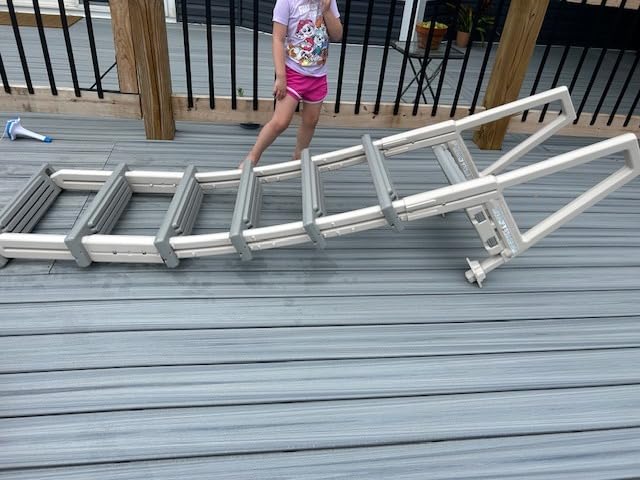 Confer Plastics 6000X Heavy Duty Above Ground in-Pool Swimming Ladder for Decks Adjustable from 42IN to 56IN HIGH customer photo 1