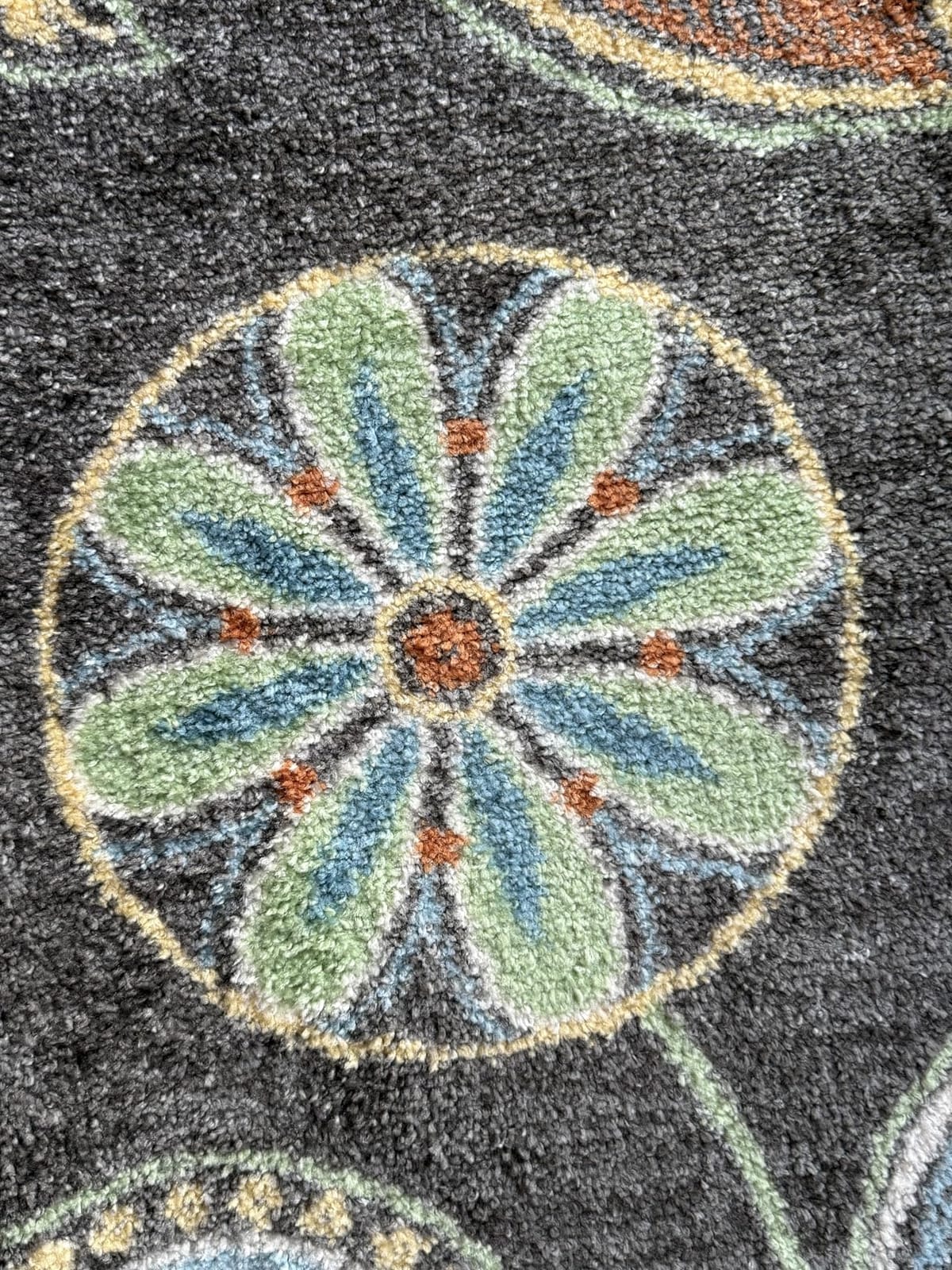 Maples Rugs Reggie Floral Runner Rug - Made in USA - Washable, Non Slip Indoor Carpet for Kitchen, Hallway, and Laundry Room, 2' x 6', Dark Grey customer photo 2