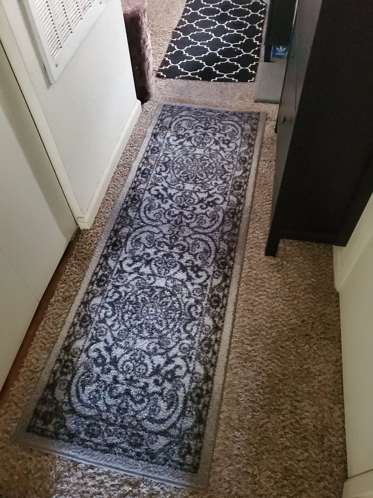 Maples Rugs Pelham Vintage Medallion Runner Rug - Made in USA - Washable, Non-Slip, Low Profile Indoor Rug for Hallway, Kitchen, and Laundry Room, 2' x 6', Blue/Grey customer photo 2