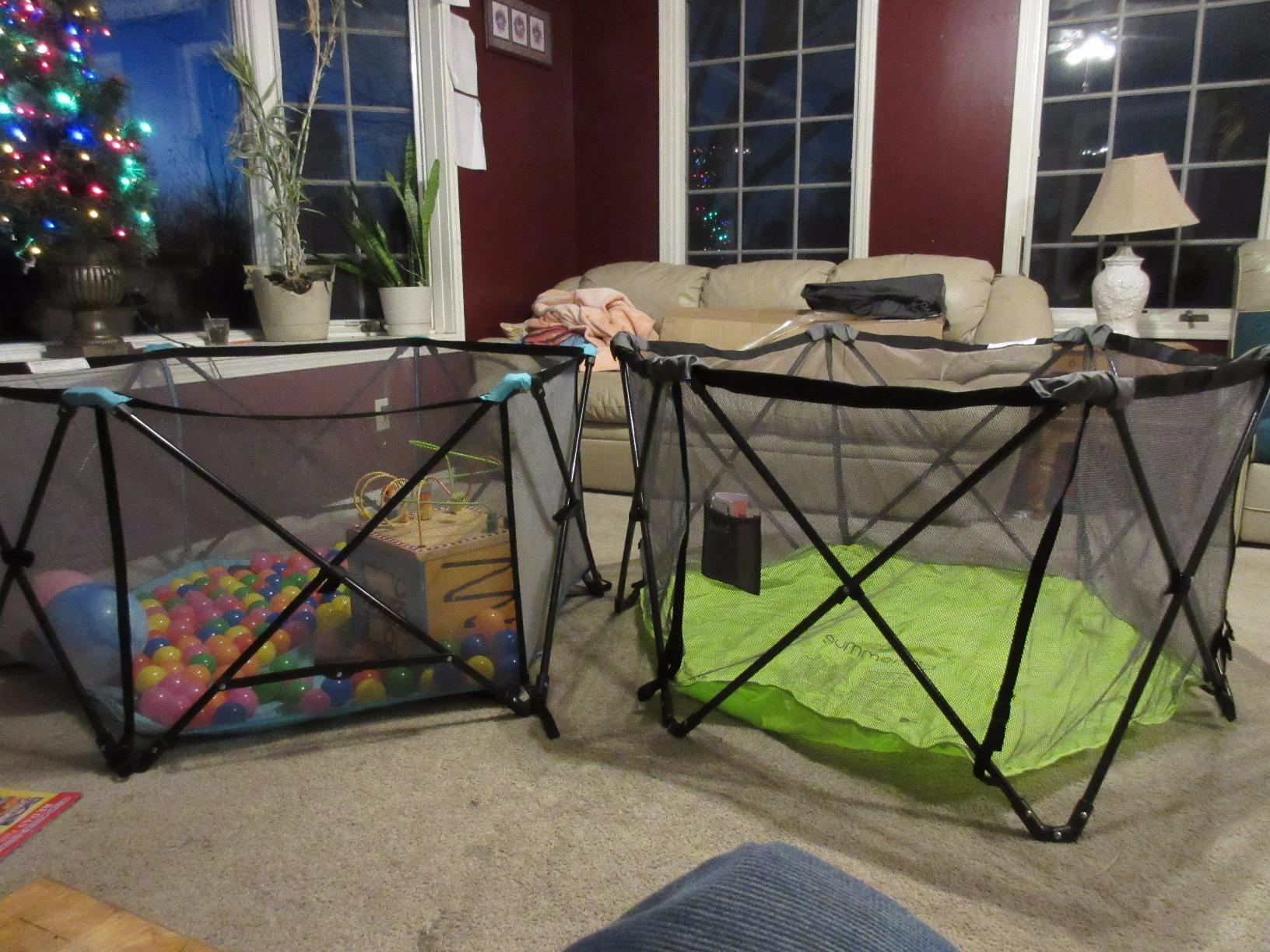 Regalo Safety My Play Portable Baby Playpen & Play Yard, Foldable 6-Panel Indoor Outdoor Playpen for Babies & Toddlers, Mesh Sides, Washable Fabric, 48