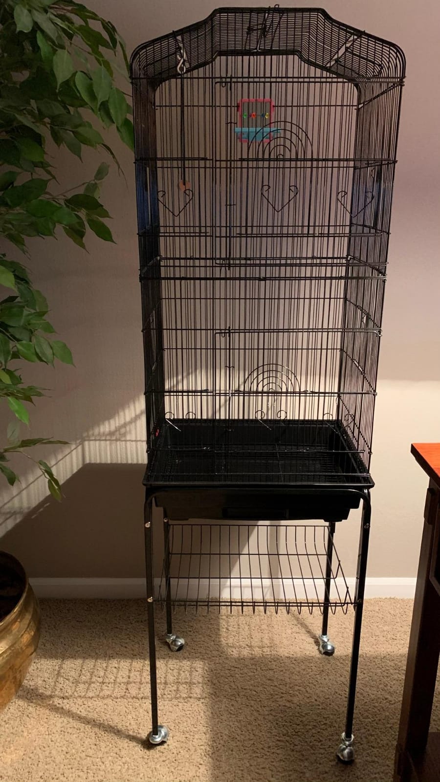 Yaheetech 64'' Open Top Bird Cage for Parakeets & Cockatiels, Black customer photo 2