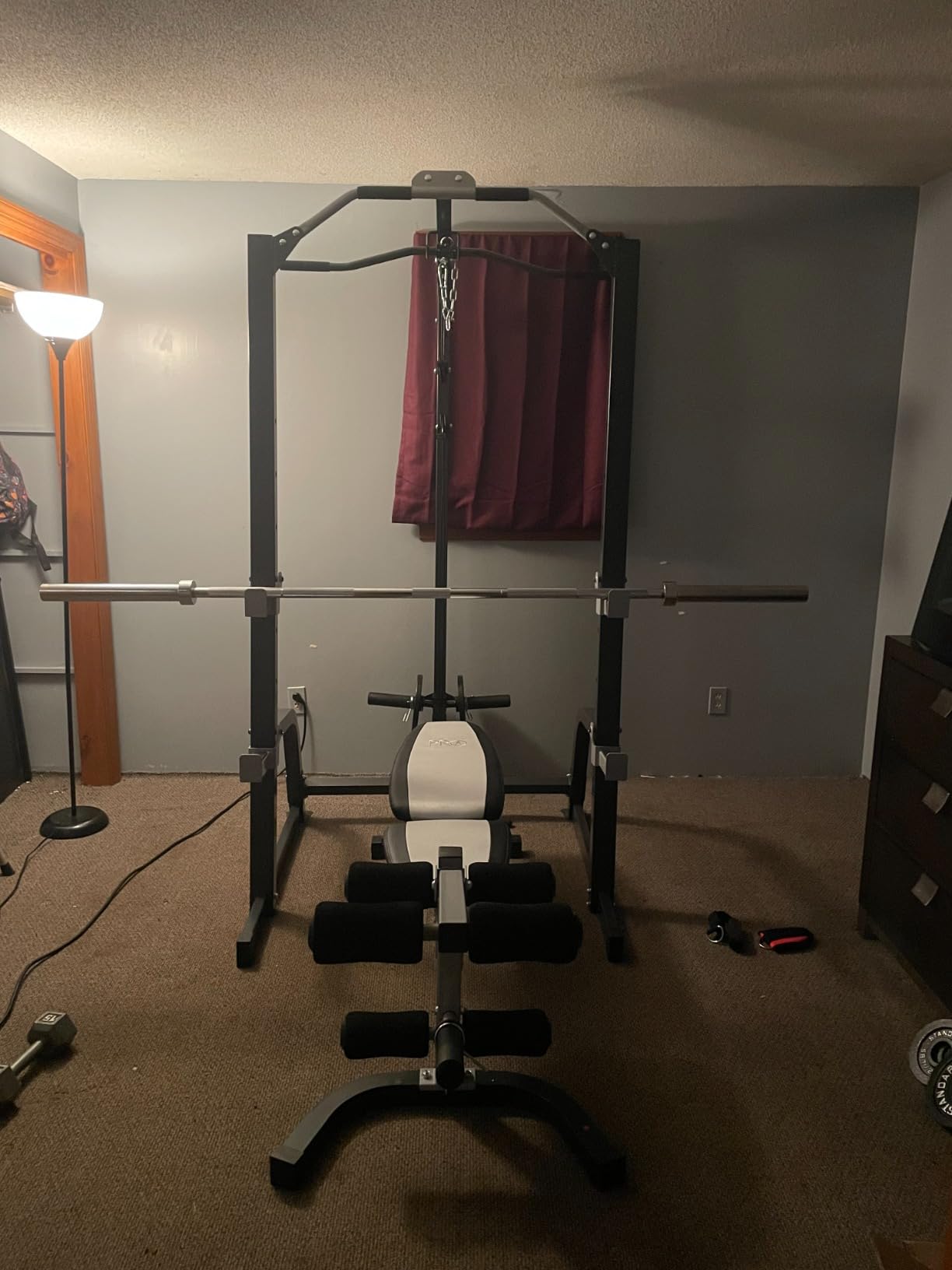Marcy Pro Deluxe Cage System with Weightlifting Bench All-in-One Home Gym Equipment PM-5108 customer photo 2
