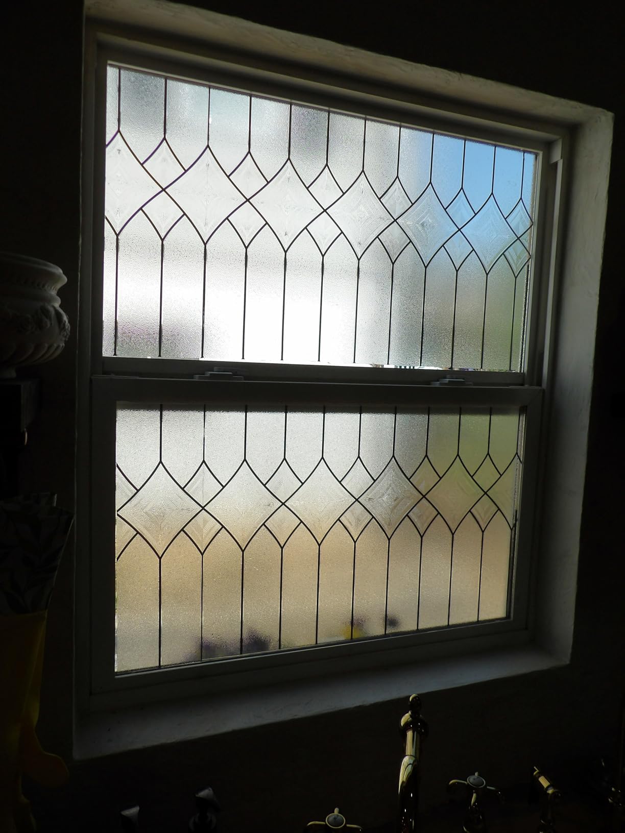 Regent Window Privacy Film by Artscape - Textured Leaded Glass Design, Static Cling, Blocks Views, Not Light, UV Protection, Easy to Apply and Removable, Made in USA - 24 x 36 Inch customer photo 1