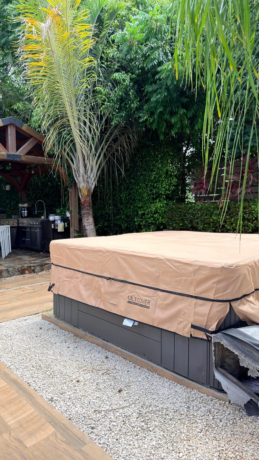 ULTCOVER Waterproof Square Hot Tub SPA Cover 85 inch | Heavy Duty 600D Polyester, UV Resistant, Hot Tub Hard Cover Protector customer photo 1