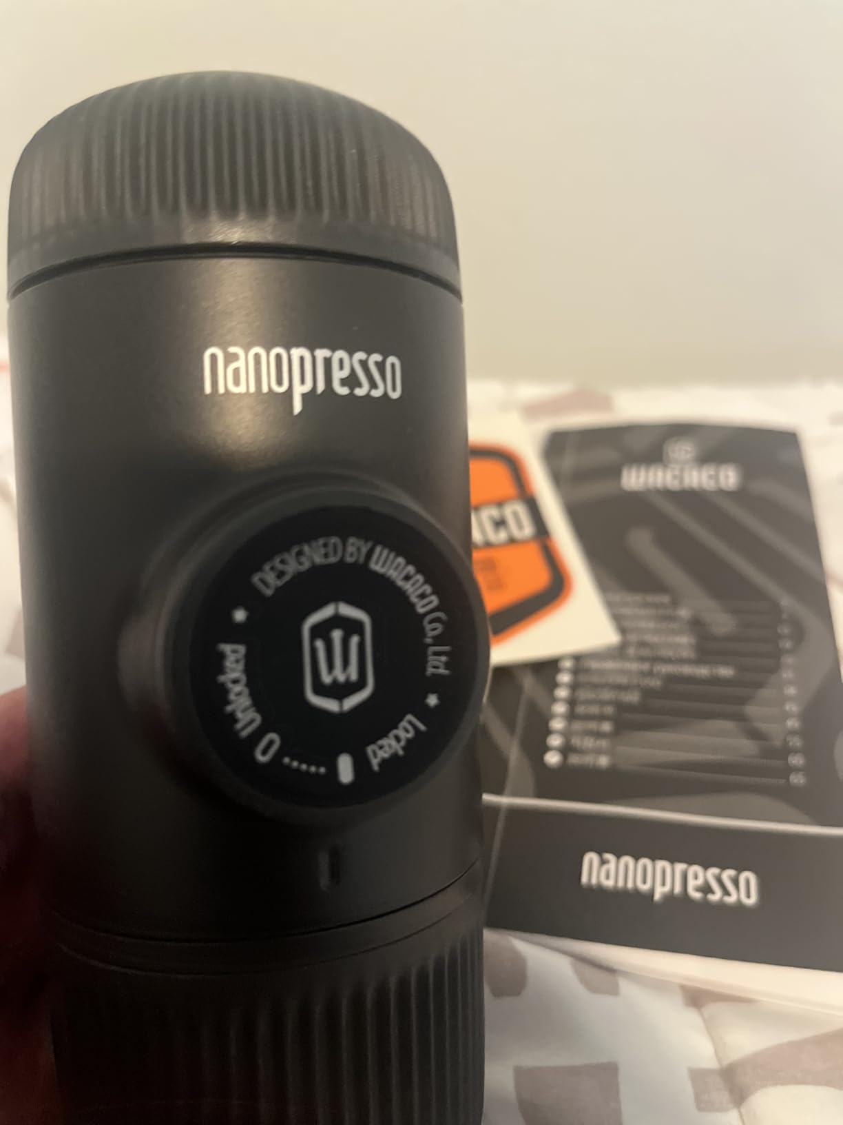 WACACO Nanopresso Portable Espresso Machine, Evolution of the Minipresso, Maximum Pressure 18 Bar, Travel Coffee Maker, No Need for Battery, Manual Operated, Grey customer photo 1