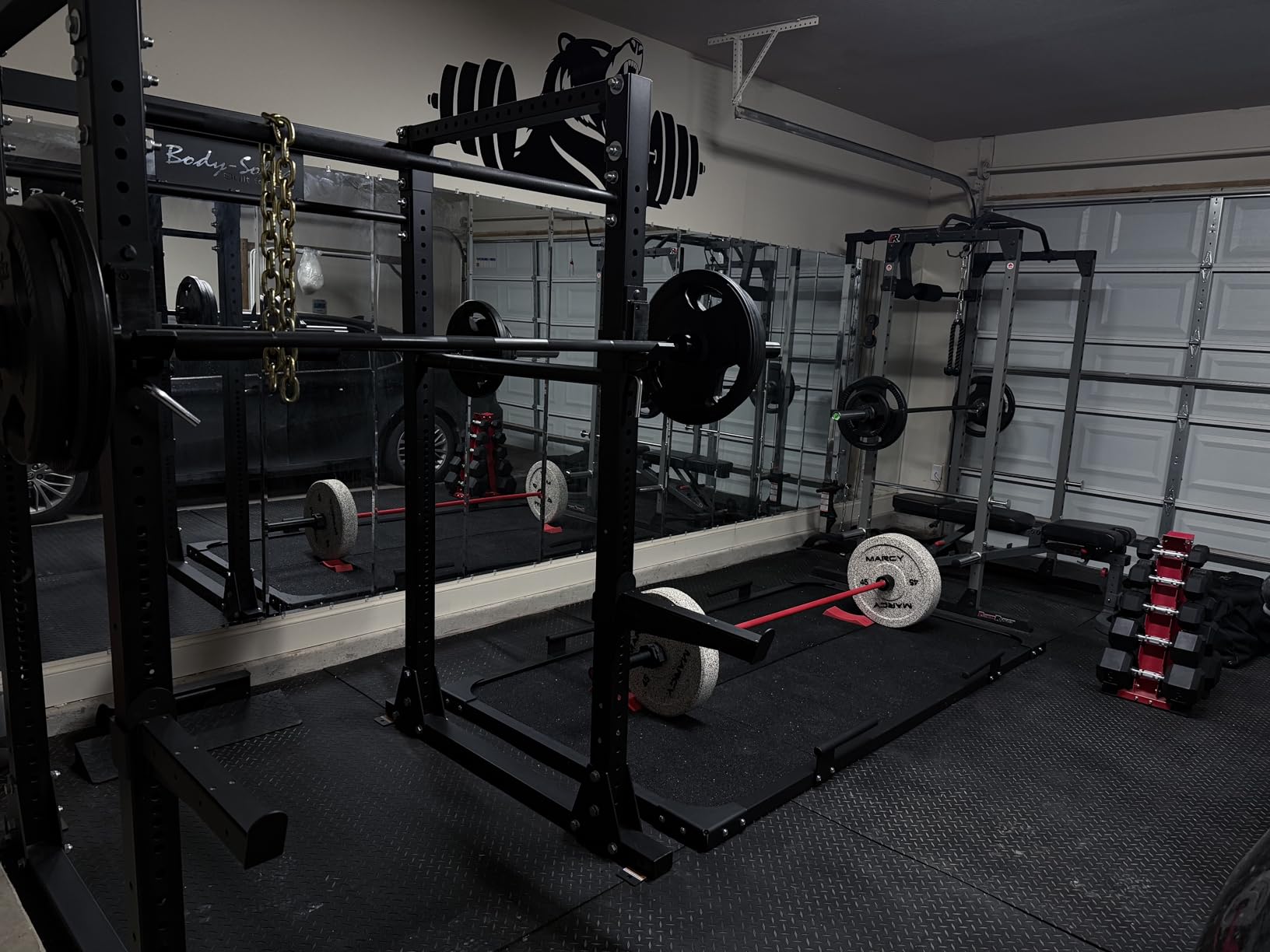 Titan Fitness Full Deadlift Platform, 8FT x 4FT Bolt-Together Steel Frame with 8 Pack Rubber Tiles, Olympic Strength Training Dedicated Lifting Space, Protects Floor, Weights, Bar, Includes Band Pegs customer photo 1