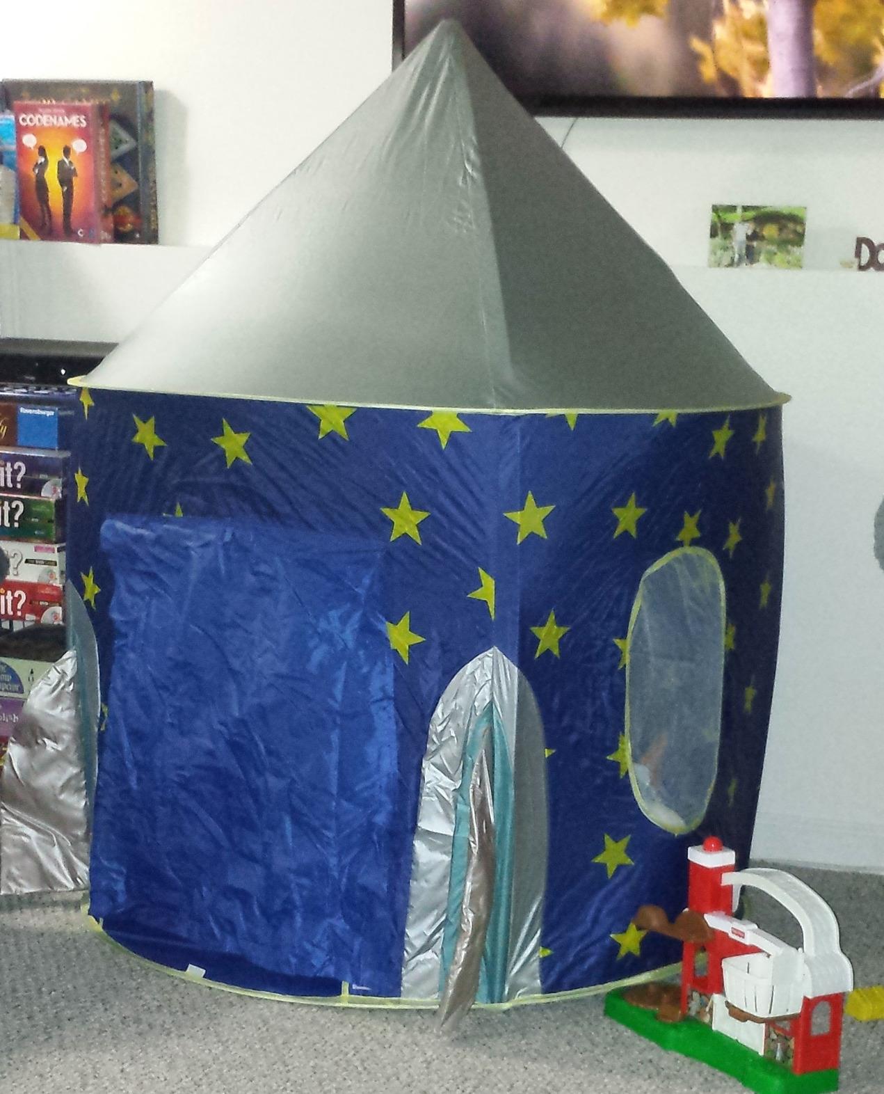 USA Toyz Happy Hut Teepee Tent for Kids - Indoor Pop Up Teepee Kids Playhouse Tents for Boys, Girls, Toddlers with Portable Storage Bag (Blue) customer photo 2