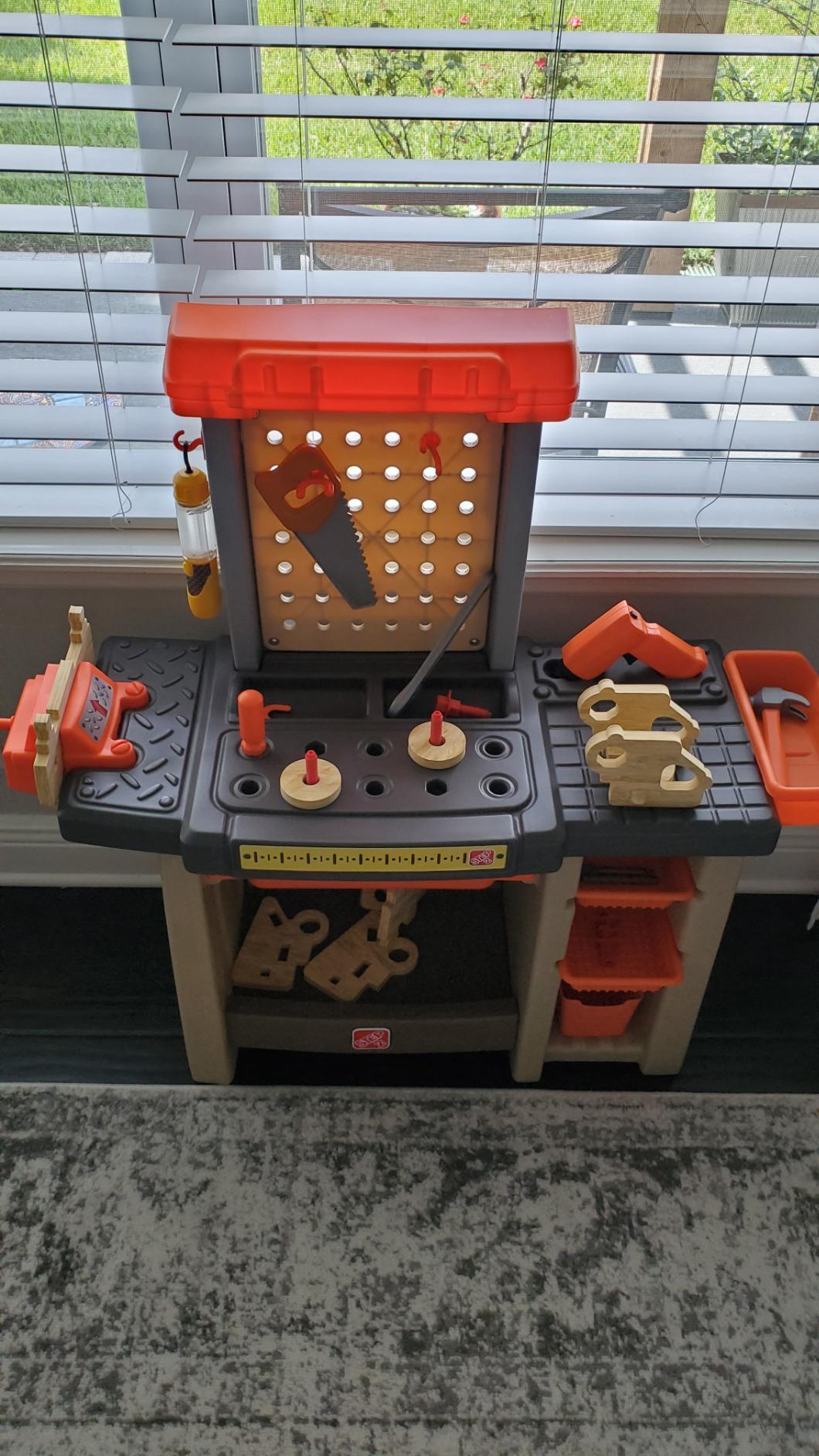 Step2 Handyman Kids Workbench, Indoor/Outdoor Tool Bench for Children, Interactive Play with Sounds, Made of Durable Plastic, Includes 35 Piece Toy Accessories, For Toddlers 3+ Years Old customer photo 1