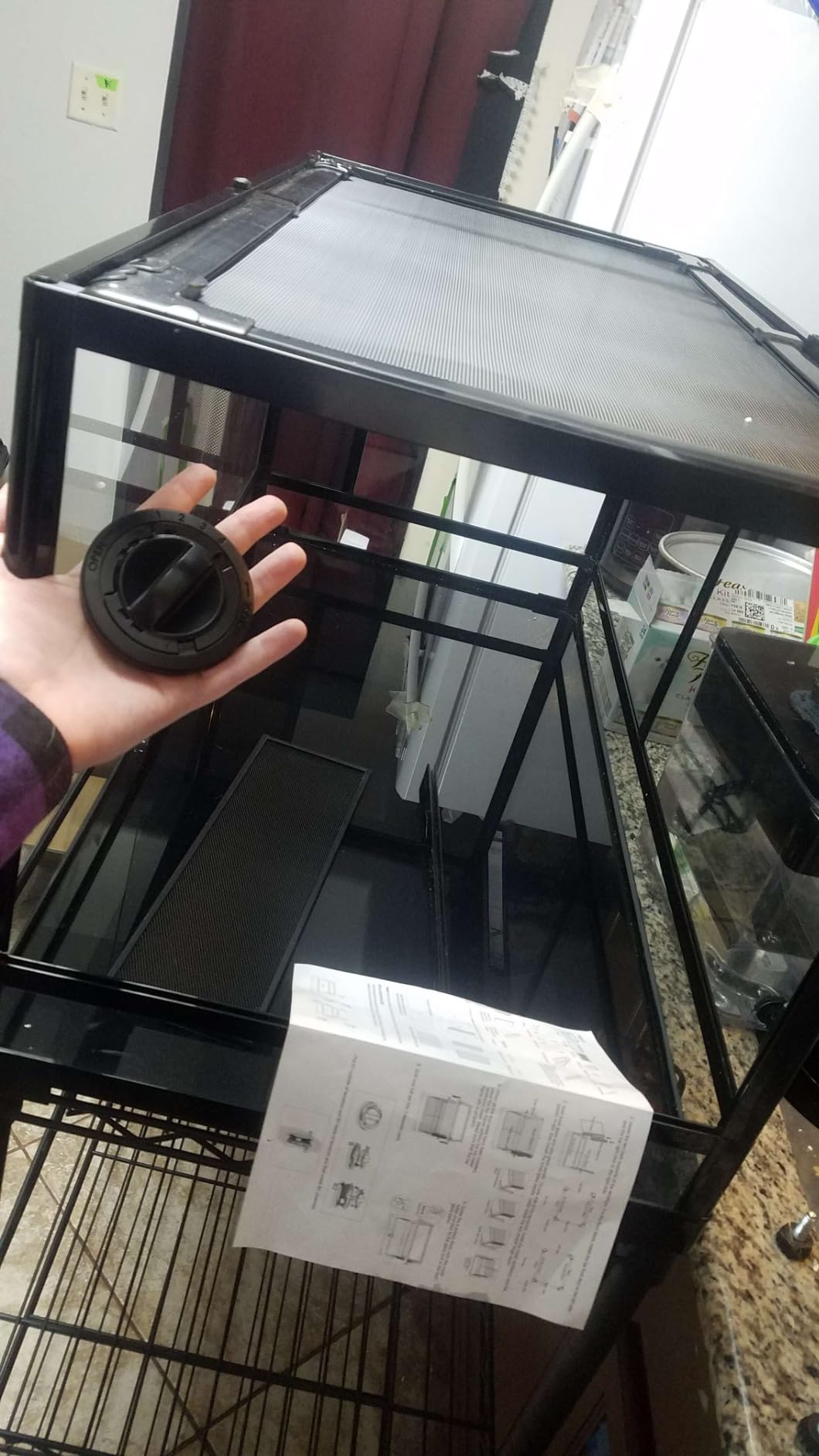 REPTI ZOO 50 Gallon Reptile Glass Terrarium Tank Double Hinge Door with Screen Ventilation Large Reptile Terrarium 36
