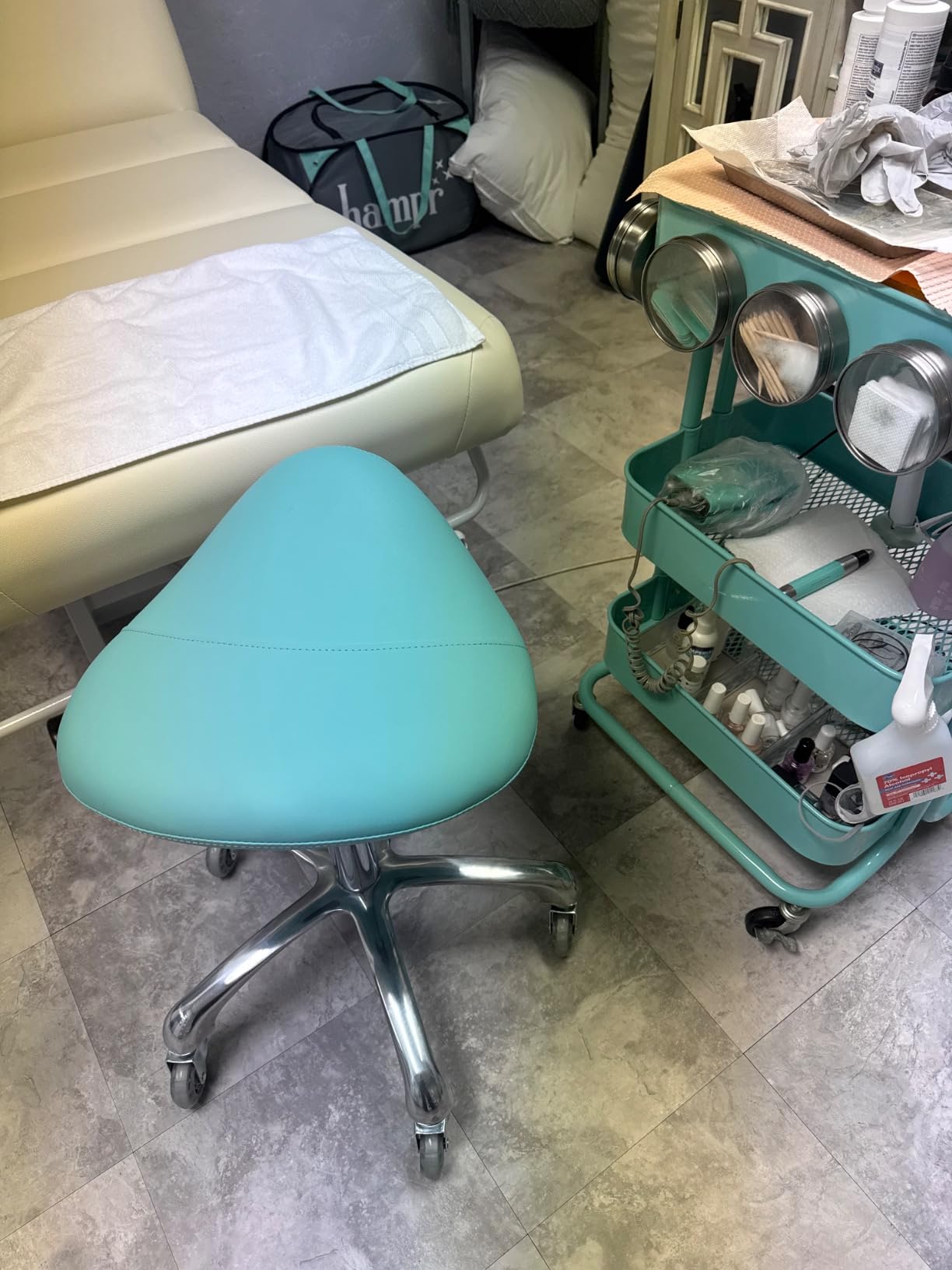 Antlu Saddle Stool with Wheels Ergonomic Chair Dental Hygienist, Black customer photo 1