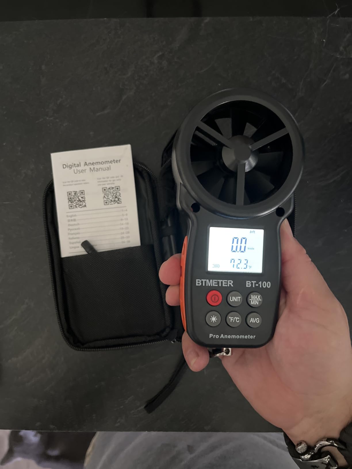 BTMETER BT-100 Handheld Anemometer, Digital Wind Speed CFM Meter Gauge Air Flow Velocity Tester for HVAC Shooting Drone, Wind Chill, 14℉-113℉ Wind Temperature customer photo 1