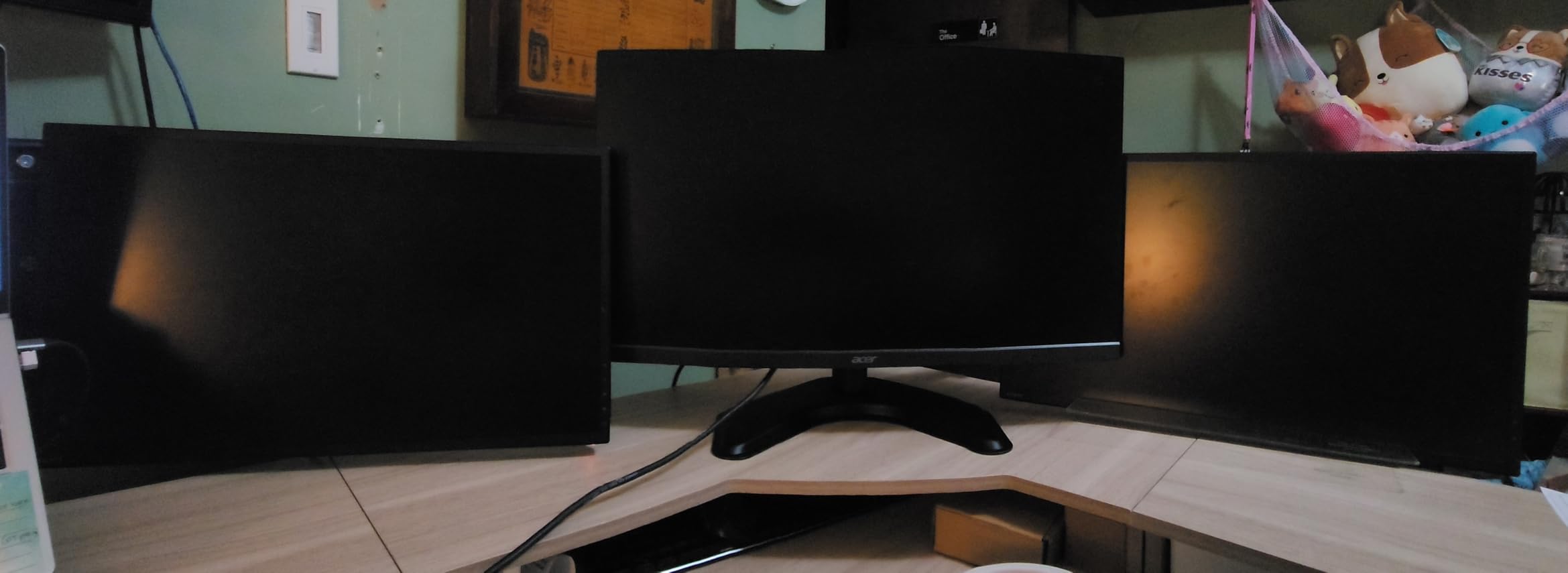 WALI Triple Monitor Stand, Free Standing for 13-27 inch Screens, up to 22lbs customer photo 2