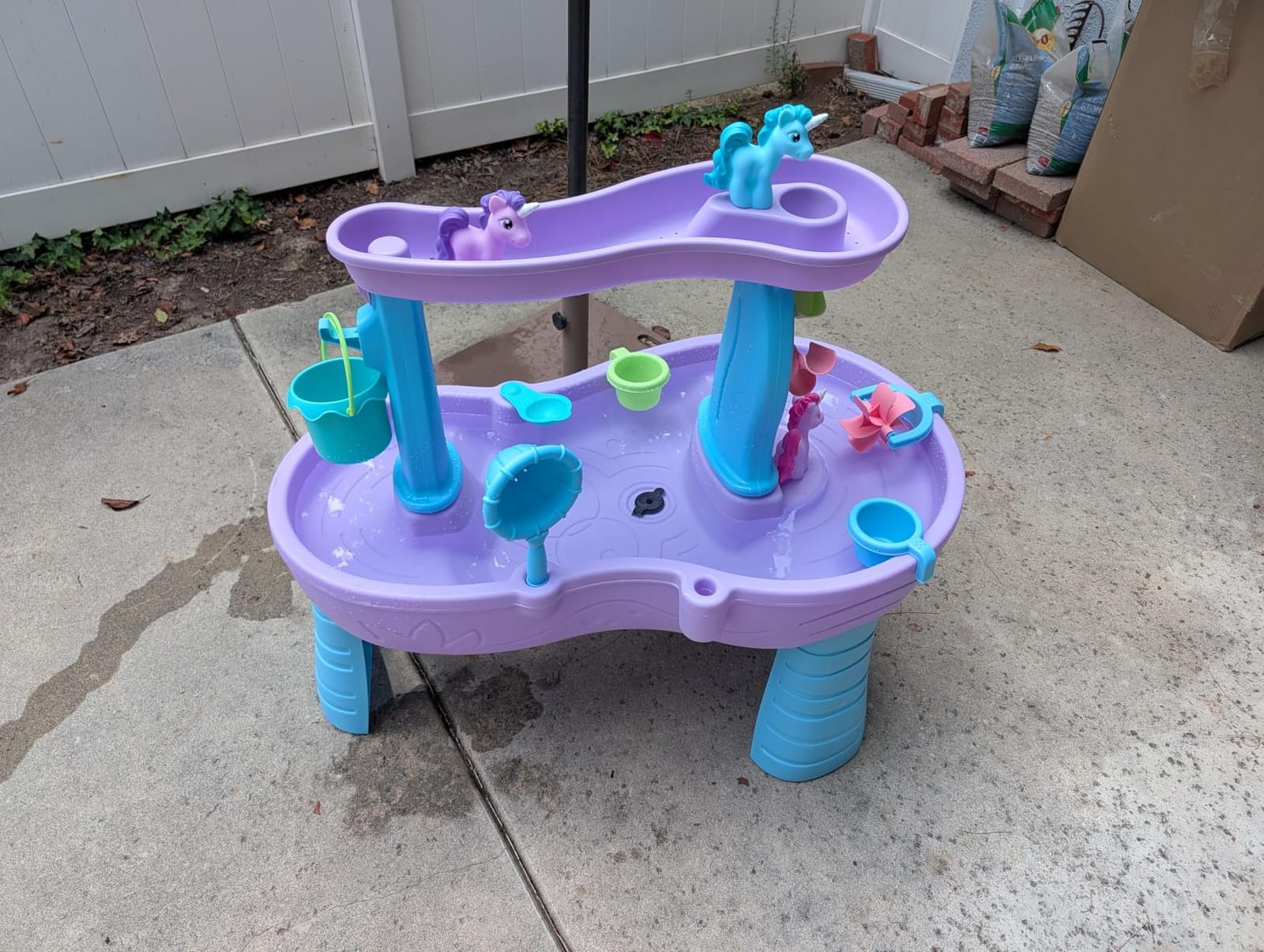 Step2 Rain Showers and Unicorns Water Table for Kids, Toddler Outdoor Sensory Play Table, 13 Accessories, Pink, Ages 18 Months+ customer photo 2