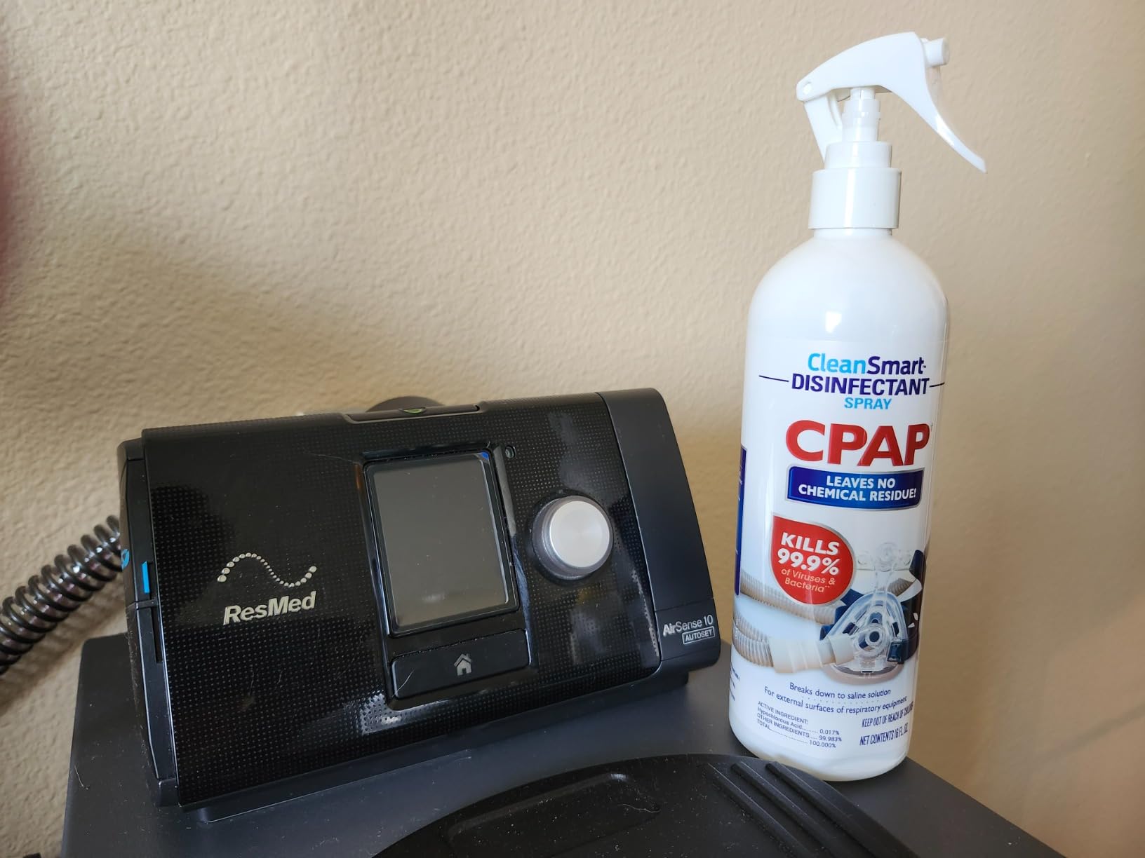 CleanSmart CPAP Disinfectant Spray for Face Mask and Hose, 16 oz (2 pack) | Hypochlrous Acid Spray Kills 99.9% of Bacteria and Viruses on CPAP Equipment, Reservoirs, Tubing, Leaves No Fumes or Residue customer photo 1