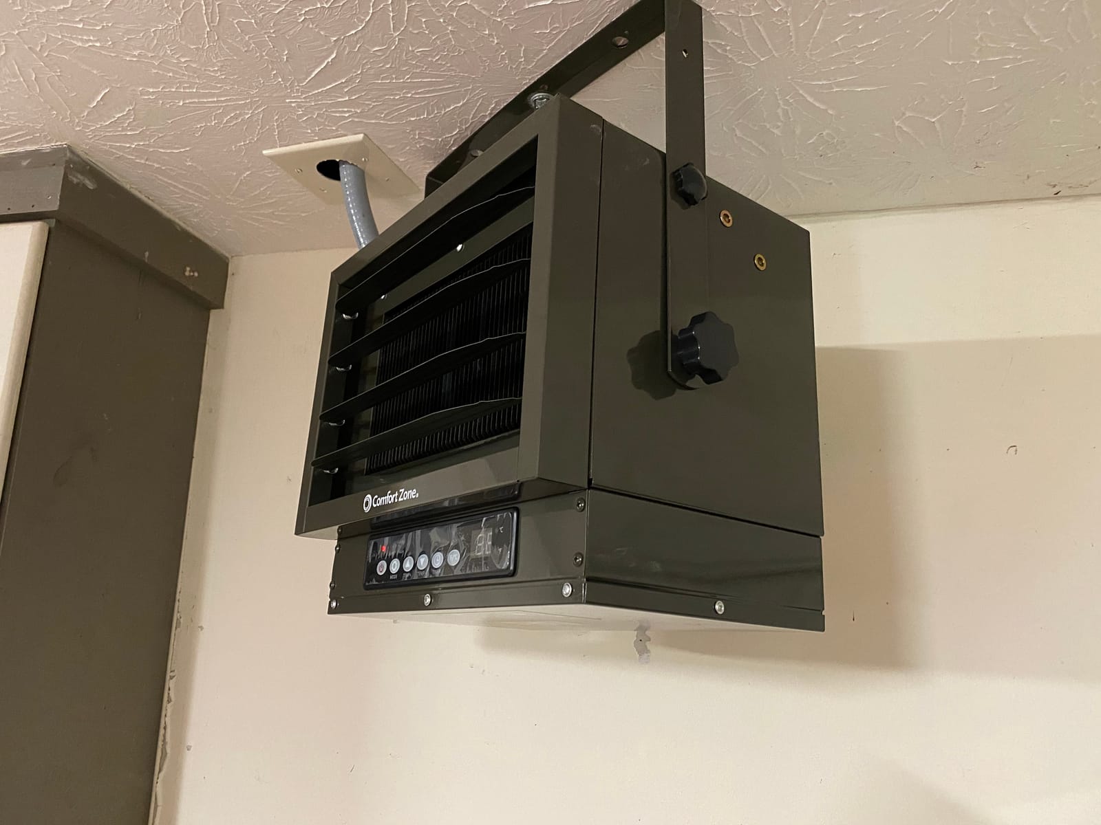 Comfort Zone Hard-Wired Ceiling Mount Garage Space Heater with Remote, 7,500 Watt, 240 Volt, Fan-Forced, Overheat Protection, Digital Thermostat, 12-Hour Timer, Ideal for Garage & Workshop, CZ230ER customer photo 1