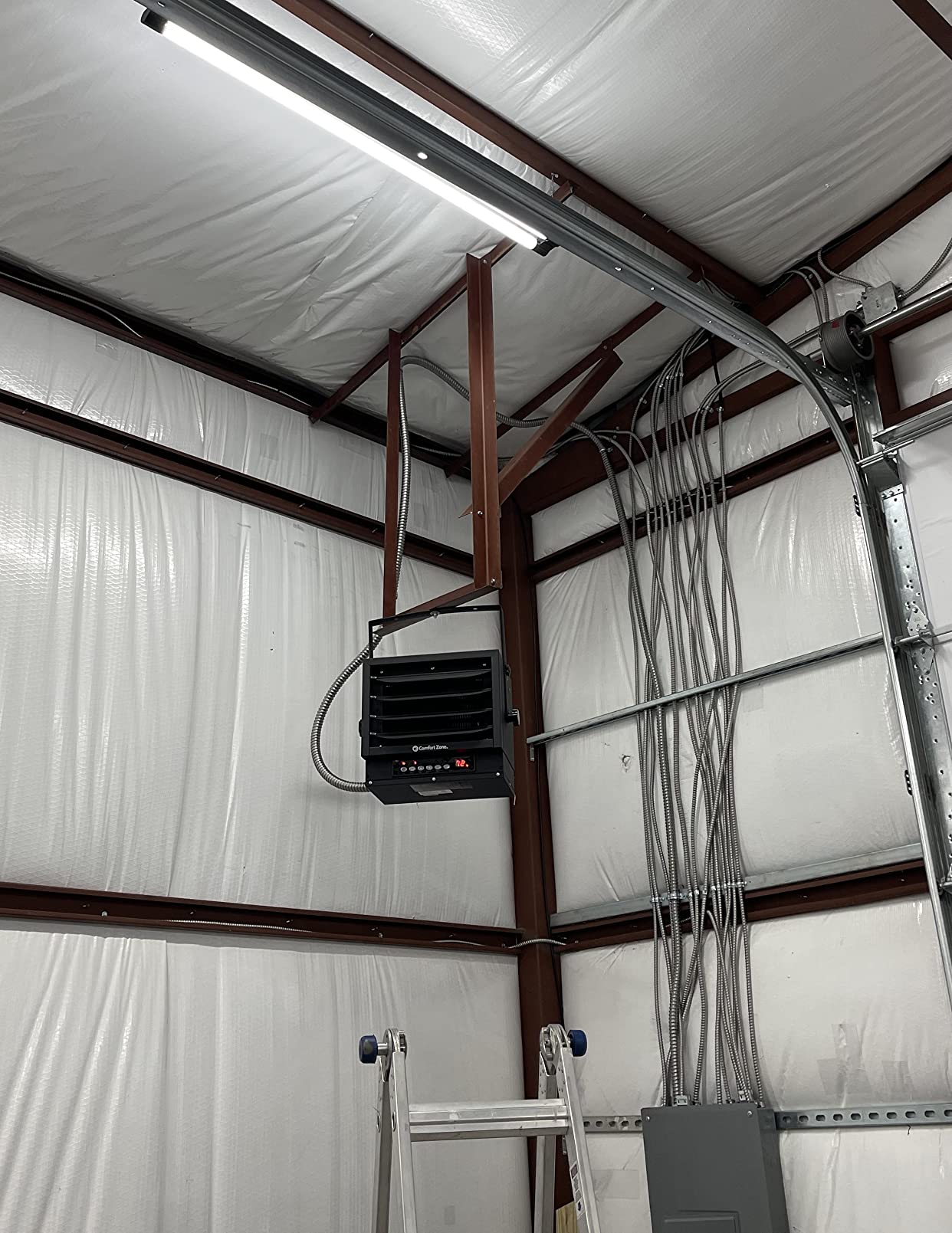 Comfort Zone Hard-Wired Ceiling Mount Garage Space Heater with Remote, 7,500 Watt, 240 Volt, Fan-Forced, Overheat Protection, Digital Thermostat, 12-Hour Timer, Ideal for Garage & Workshop, CZ230ER customer photo 2