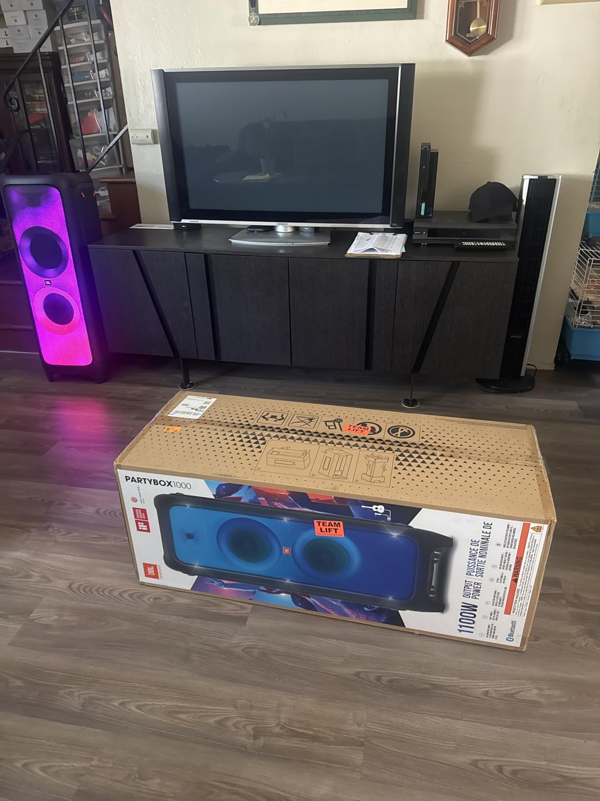 JBL PartyBox 1000 - High Power Wireless Bluetooth Party Speaker with Light Shows, DJ Pad, Mic and Guitar Inputs (Black) customer photo 2