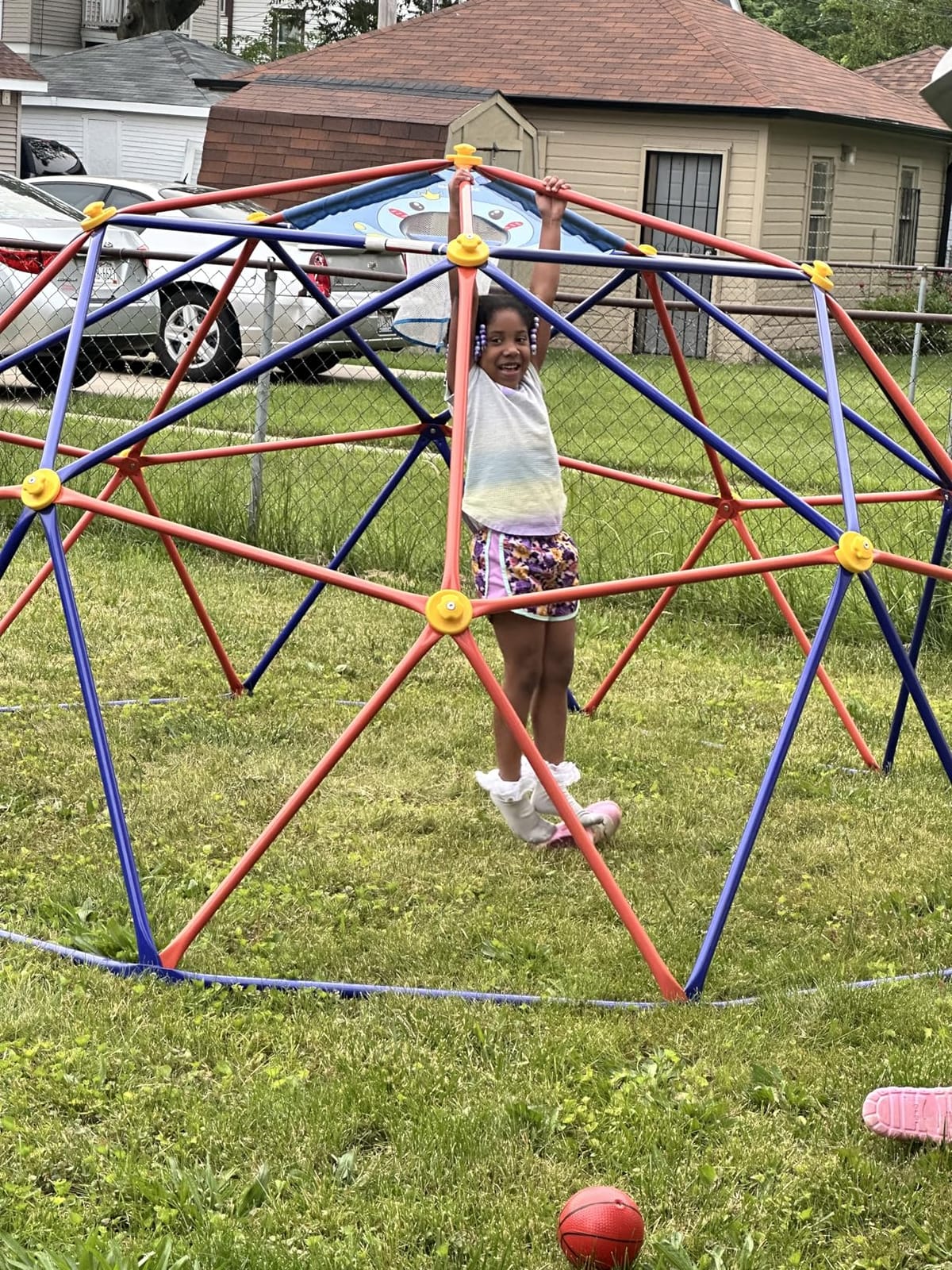 Zupapa 10FT Climbing Dome, Outdoor Jungle Gym for Kids with Climbing Grip - Geometric Dome Climber Outdoor Playset and Easy Assembly Outdoor Play Equipment for Kids (Blue, 10FT) customer photo 2