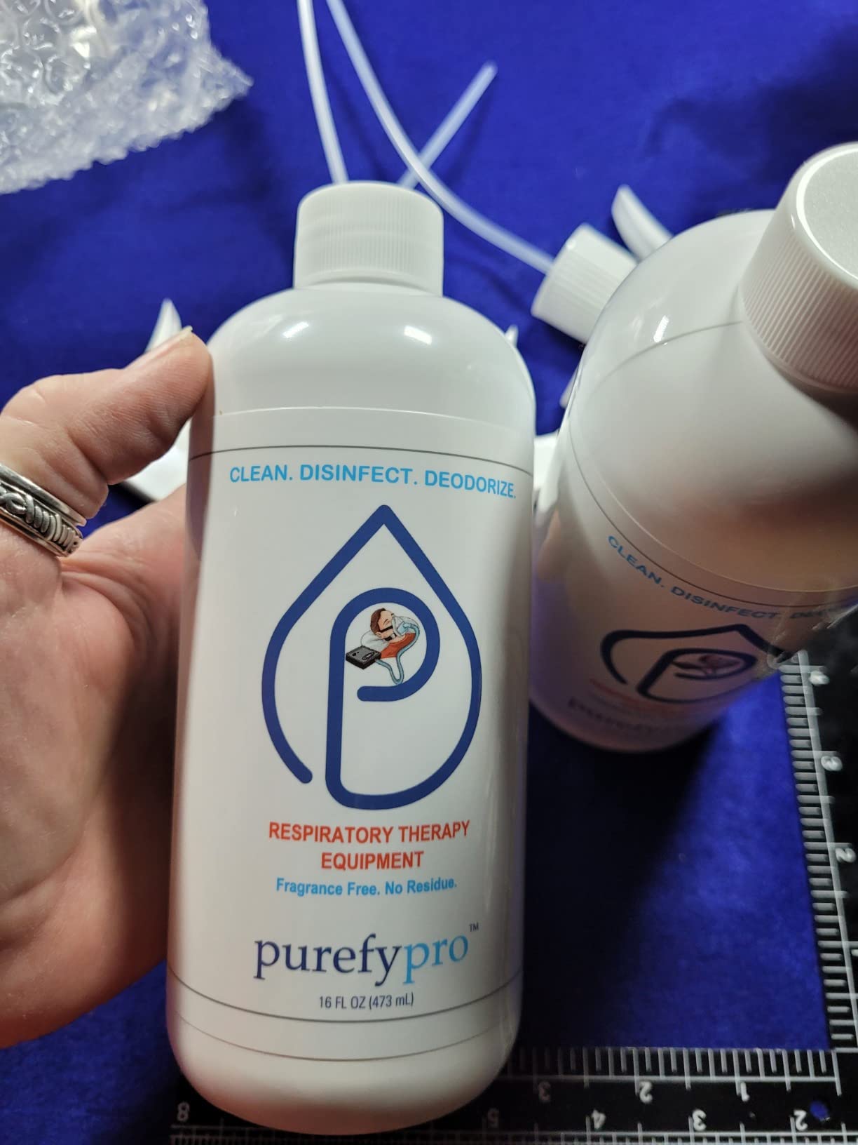Purefypro CPAP Cleaner and Sanitizer Spray (16oz, 2pk). No Rinse. No Residue. Kills 99.9999% Norovirus, Flu Virus, and Fungi, Drug Resistant Germs. Unscented customer photo 1