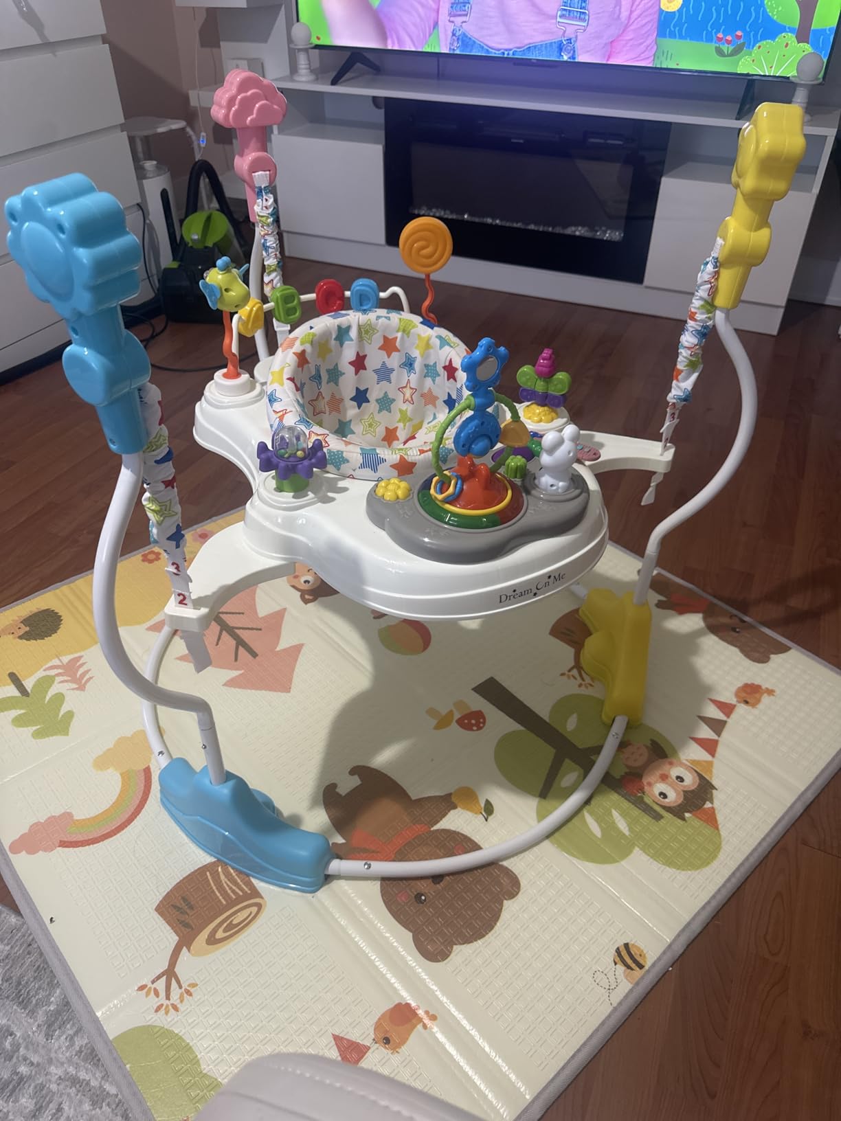Dream On Me Zany 2-in-1 Activity and Center Bouncer in Elephant Print customer photo 2