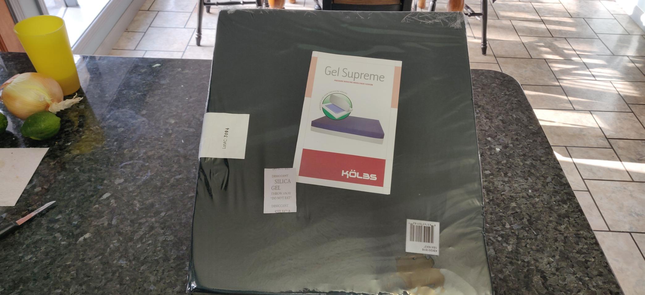 Kolbs Gel Extreme Wheelchair Seat Cushion, Coccyx, Sciatica & Tailbone Pain Relief, Ideal for Office, Kitchen Wheelchairs and Auto, 16 x 16 Inch Seat, 3 Inch Thick customer photo 2
