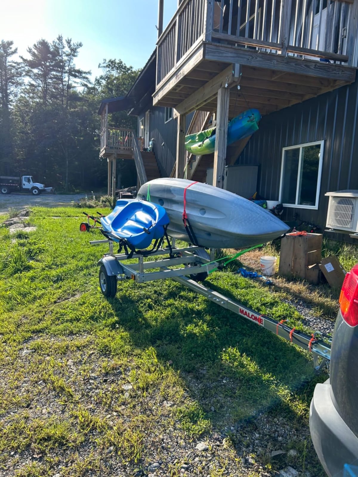 Malone MPG586XJ EcoLight 2 Kayak Trailer with 2 J-Rack Kayak Carriers | 14' / 400 lbs Capacity | Fully Submersible | Marine Grade Galvanized Steel Construction customer photo 1