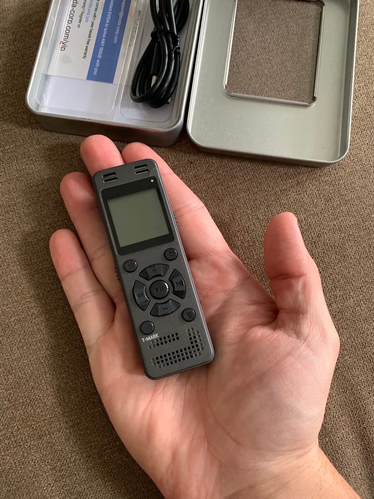 128GB Digital Voice Recorder for Lectures Meetings - EVIDA 9296 Hours Voice Activated Recording Device Audio Recorder with Playback, Password customer photo 1