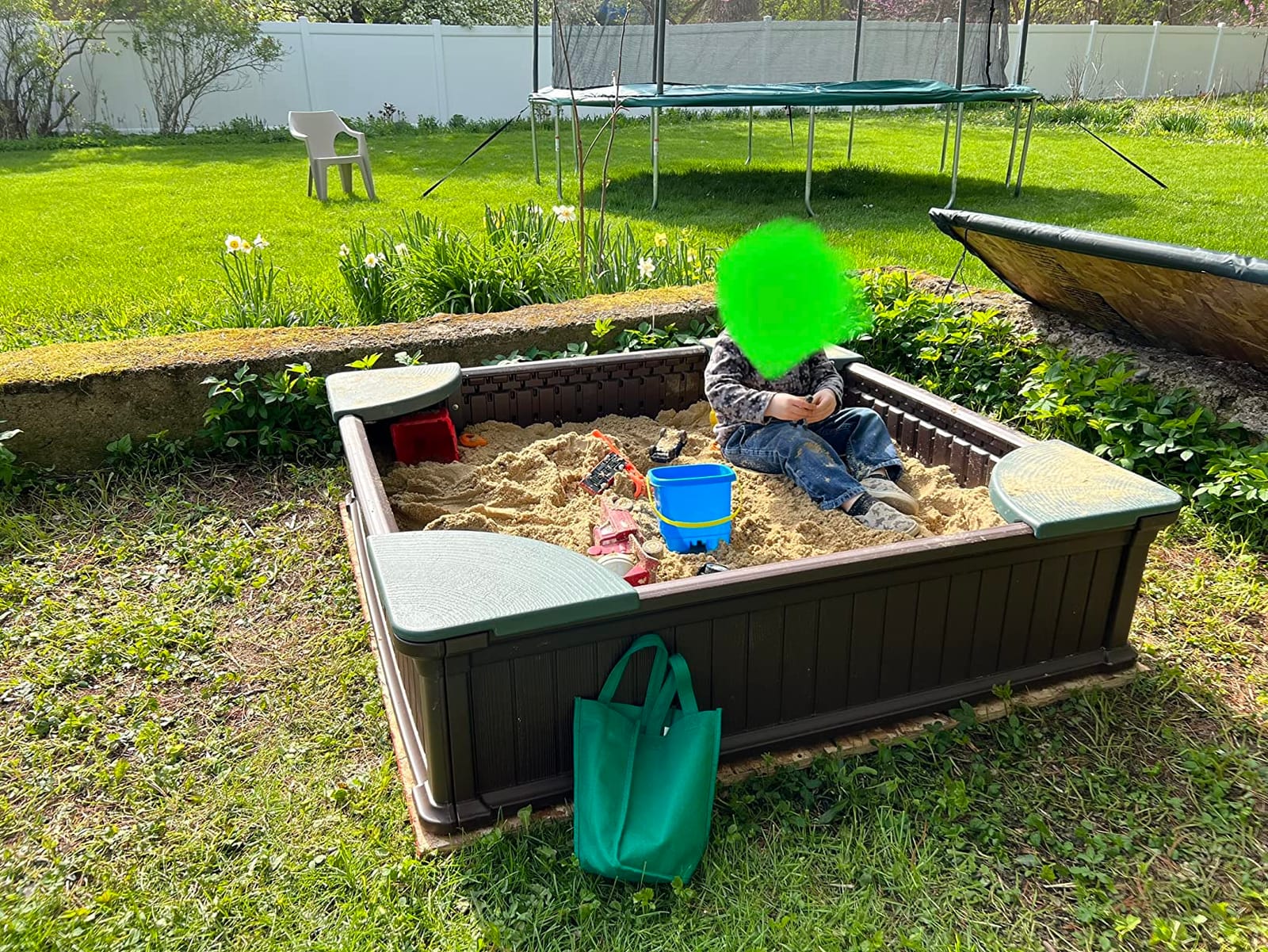 Badger Basket 2-in-1 Sandbox & Garden Planter with Cover - Brown/Green customer photo 2