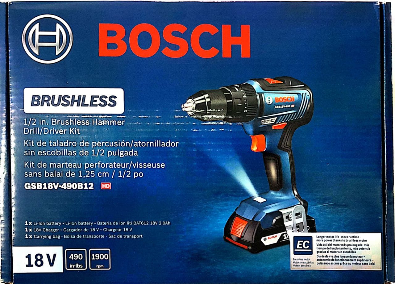Bosch GSB18V-490B12 18V EC Brushless 1/2 In. Hammer Drill/Driver Kit with (1) 2 Ah Standard Power Battery customer photo 1