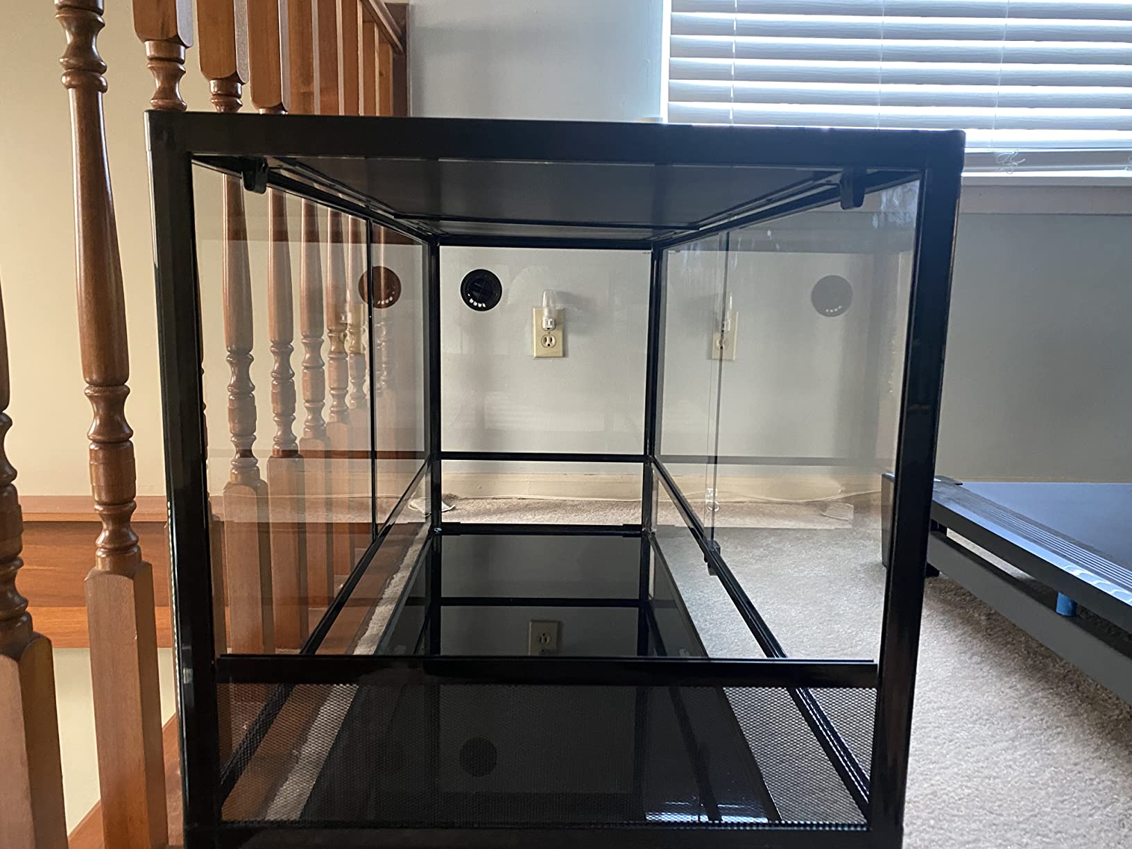 REPTI ZOO 85 Gallon Large Reptile Tank, Wide & Tall Tempered Glass Large Reptile Terrarium 47.2