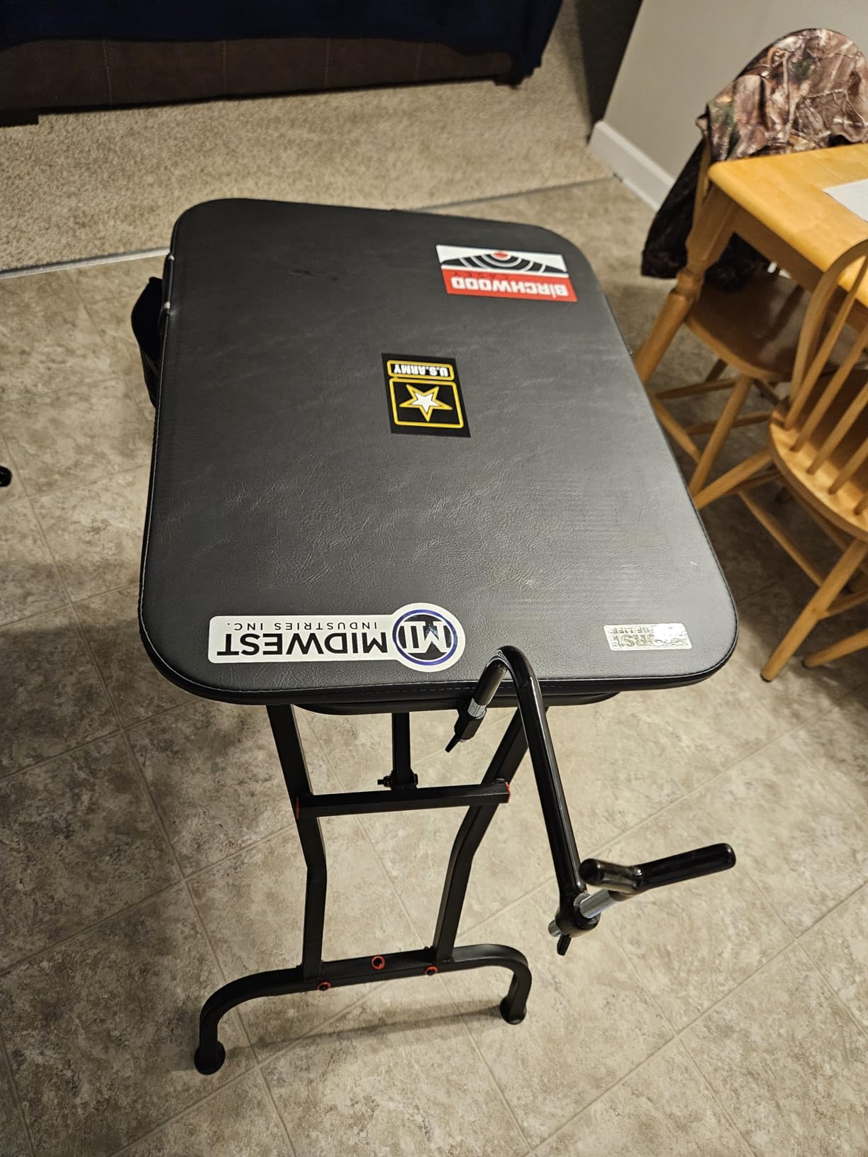 Birchwood Casey Swivel Action Shooting Bench with Thick Padded Seat, Extended Arm Rests, Padded Vinyl Cover, Gear Pouches & Adjustable Coated Gun-Rest customer photo 2