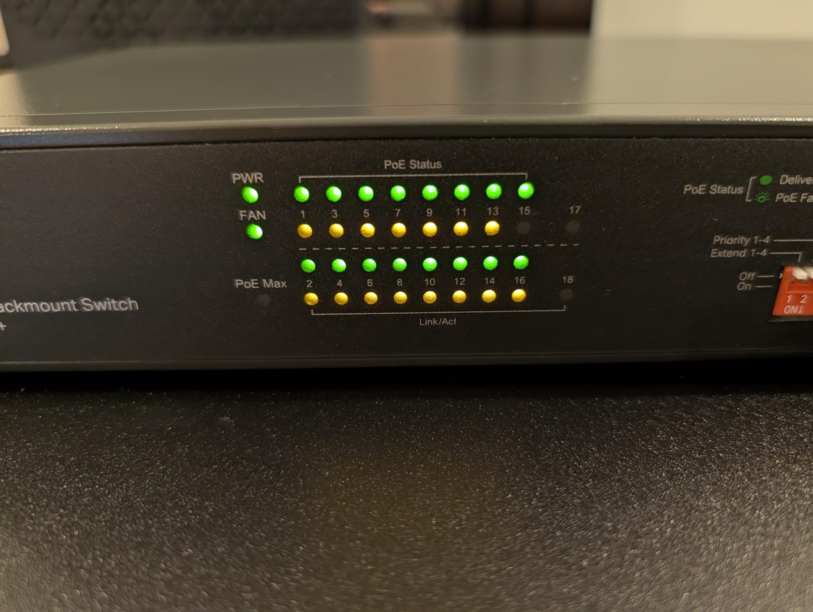 TP-Link TL-SG1218MP, 16 Port Gigabit PoE Switch | 16 PoE+ Ports 250W, w/ 2 Uplink Gigabit Ports + 2 Combo SFP Slots Plug & Play Sturdy Metal Rack- mountable customer photo 2