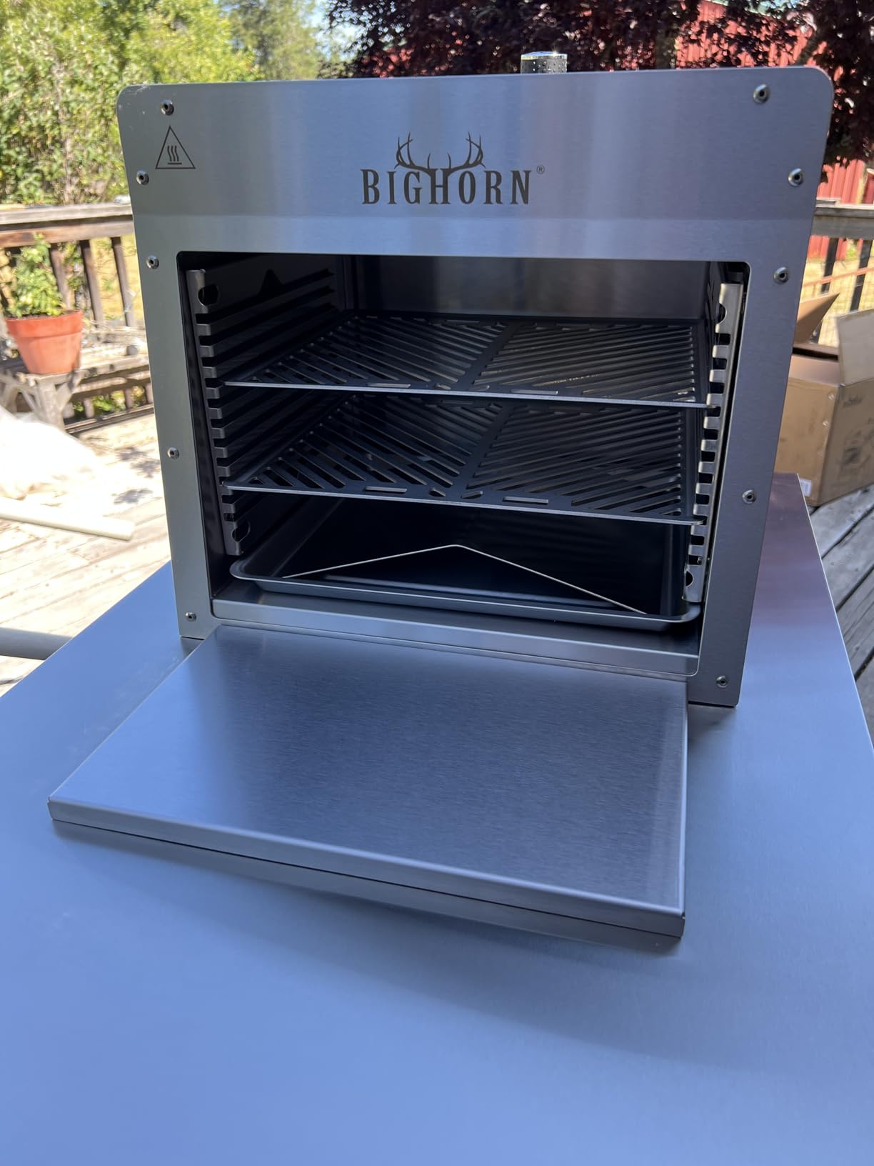 BIG HORN OUTDOORS 1500°F Infrared Propane Gas Grill - Portable Steak Broiler & Sear Station, Outdoor Salamander BBQ, Stainless Steel, 16 inch customer photo 2