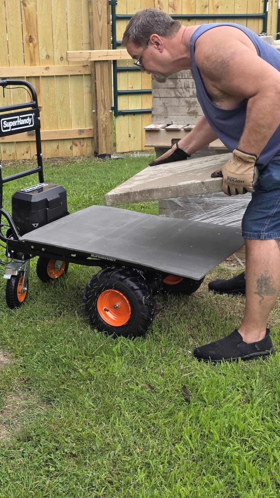 SuperHandy Utility Service Cart Power Wagon Wheelbarrow Electric 48V DC Li-Ion Powered 660Lbs Load and 1000Lbs+ Hauling Capacity customer photo 1