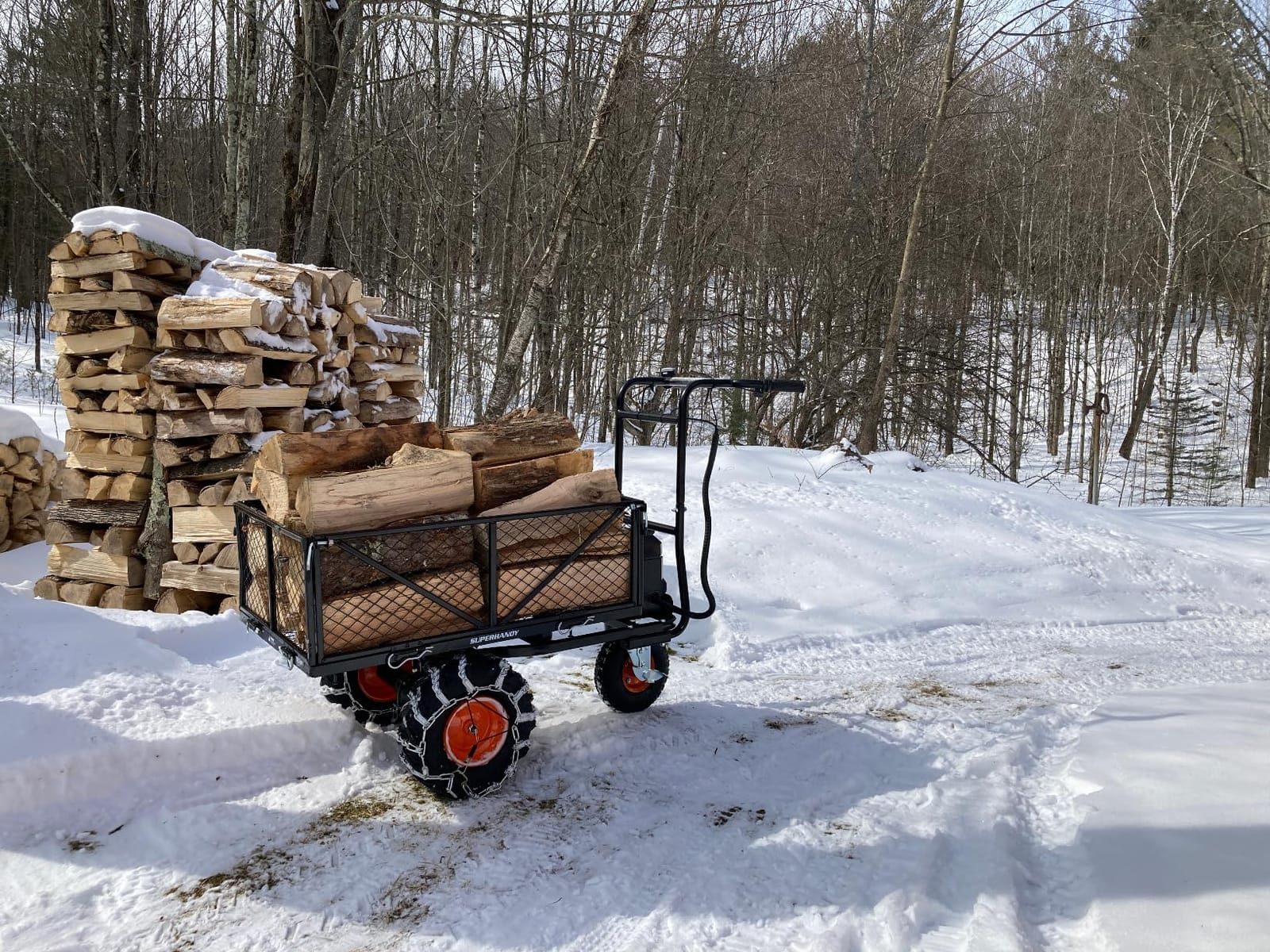 SuperHandy Utility Service Cart Power Wagon Wheelbarrow Electric 48V DC Li-Ion Powered 660Lbs Load and 1000Lbs+ Hauling Capacity customer photo 2