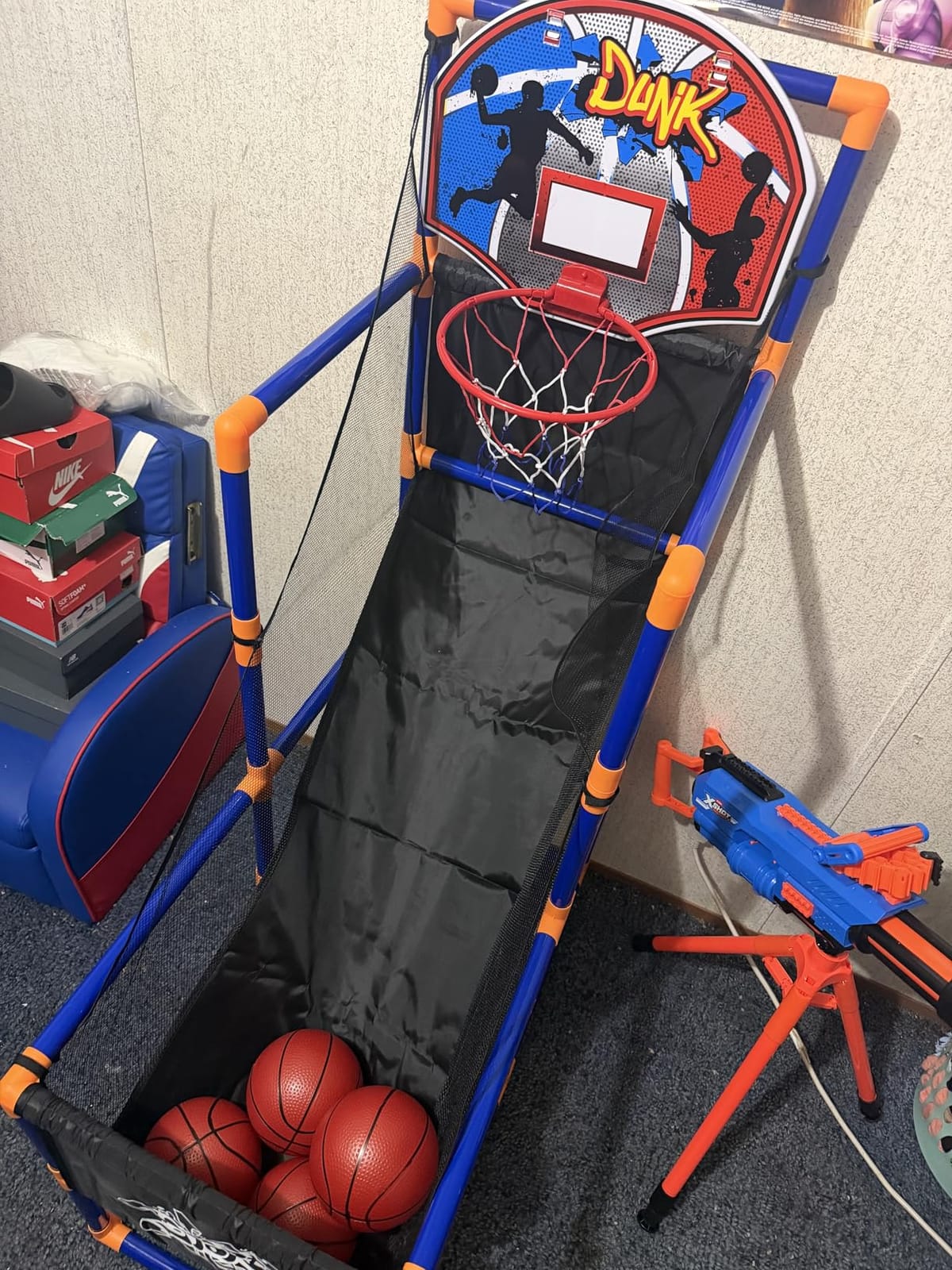 JOYIN Arcade Basketball Game Set with 4 Balls and Hoop for Kids 3+ Years Old Indoor Outdoor Sport Play - Easy Set Up - Air Pump Included - Ideal for Competition customer photo 2