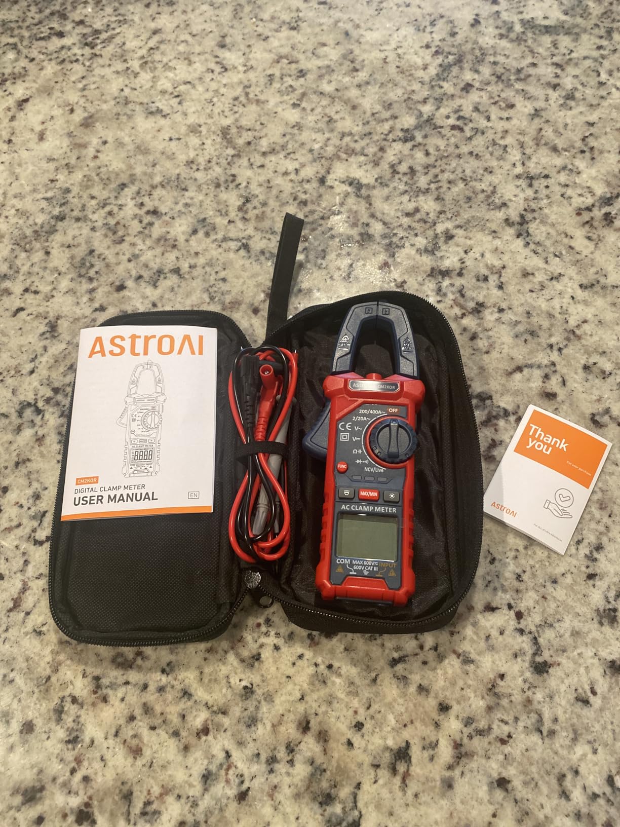 AstroAI Digital Clamp Meter Multimeter 2000 Counts Amp Voltage Tester Auto-ranging with AC/DC Voltage, AC Current, Resistance, Capacitance, Continuity, Live Wire Test, NCV, Blue customer photo 1