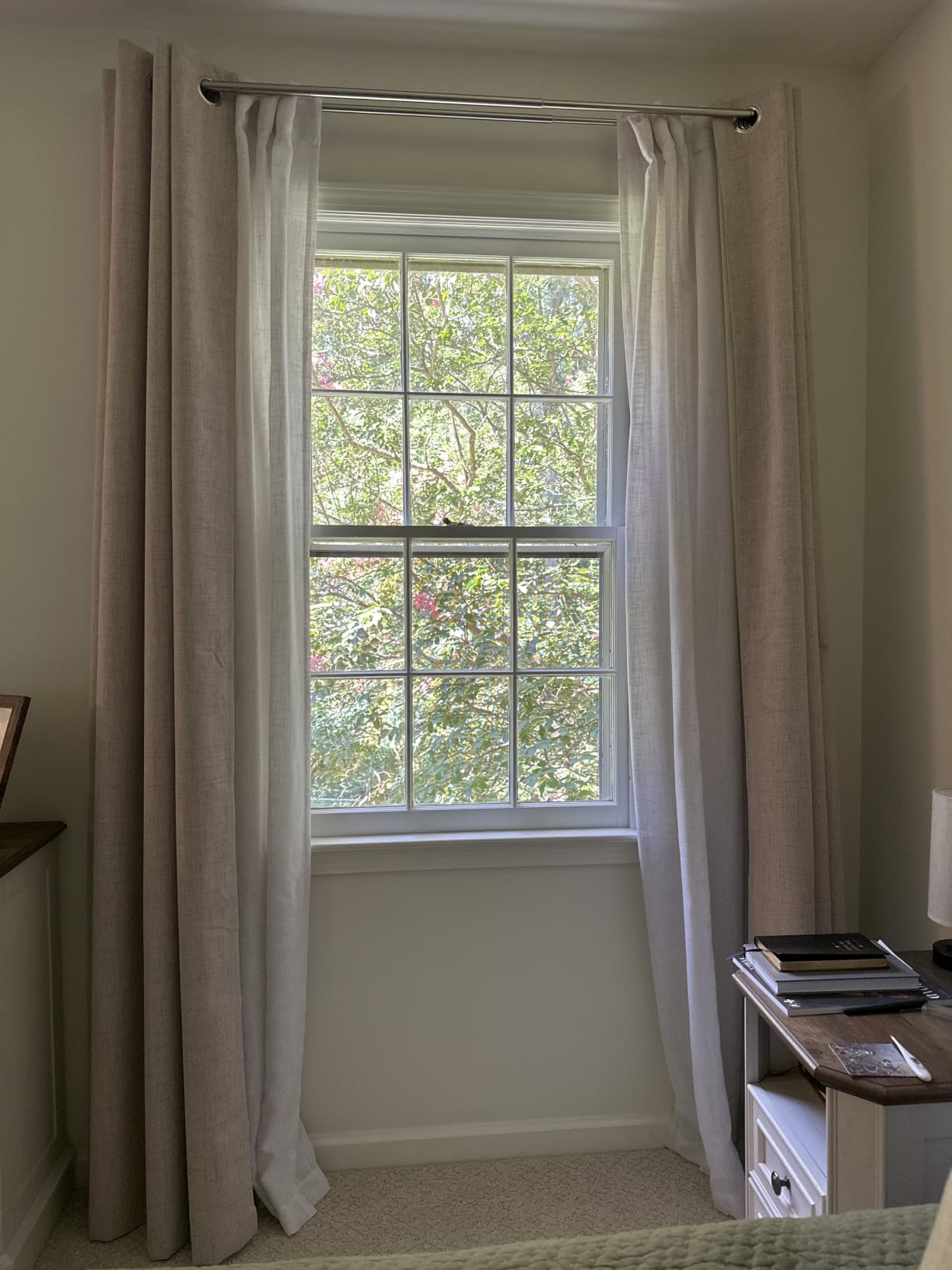MIULEE 100% Blackout Linen Curtains for Bedroom 52x84 Inches Natural Beige customer photo 2