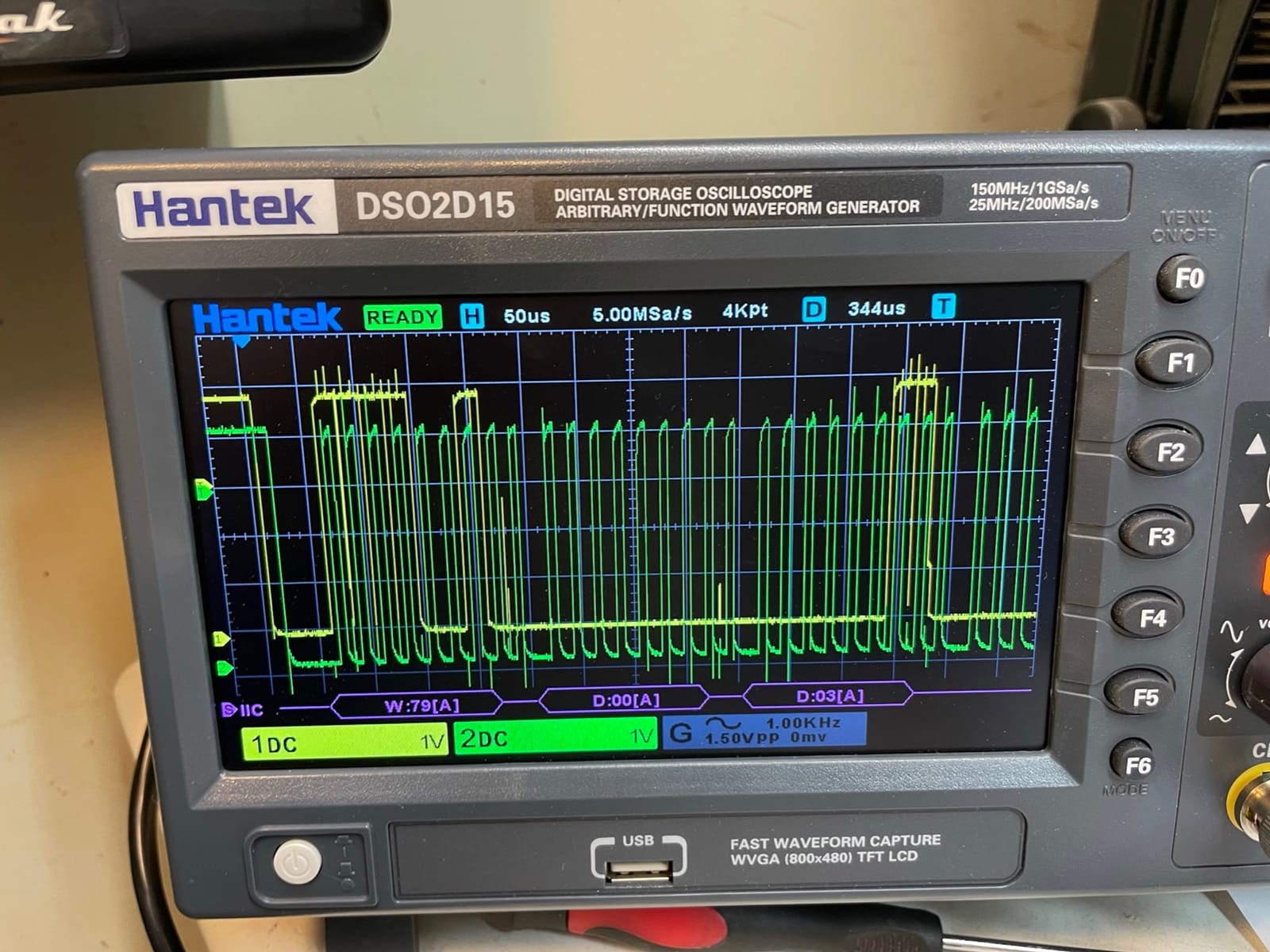 Hantek DSO2D15 Digital Storage Lab Oscilloscopes150MHz Bandwidth 2CH | 1GSa/s 8M Memory Depth with 1CH Waveform Generator with High Voltage Probe customer photo 2