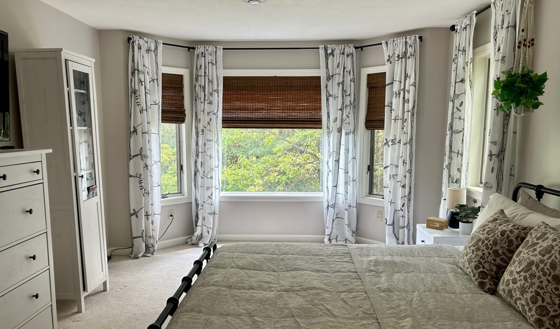 MOOD Custom Bamboo Shades | Rustic | Cordless Bamboo Roman Shades for Windows and Doors (Natural Woven) | Rustic Walnut (Great Privacy) | Custom Size customer photo 2