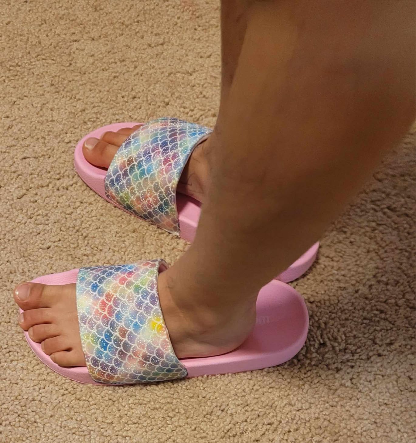 WateLves Girls & Boys Slide Sandals Kids Summer Slippers Slip On for Outdoor Beach Pool Shower customer photo 2