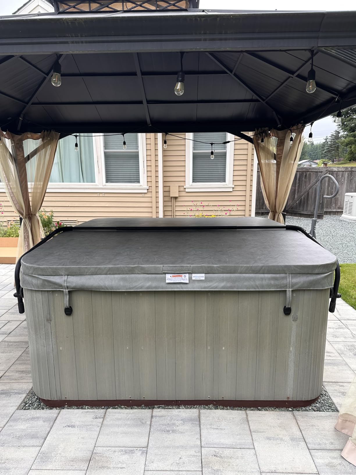 MySpaCover Custom-Made Hot Tub and Spa Cover Replacement | High-Density EPS Foam Insulation | HydroTex 600D or Marine Vinyl | Any Shape and Size up to 96 x 96 in. | 5-Year Warranty customer photo 1