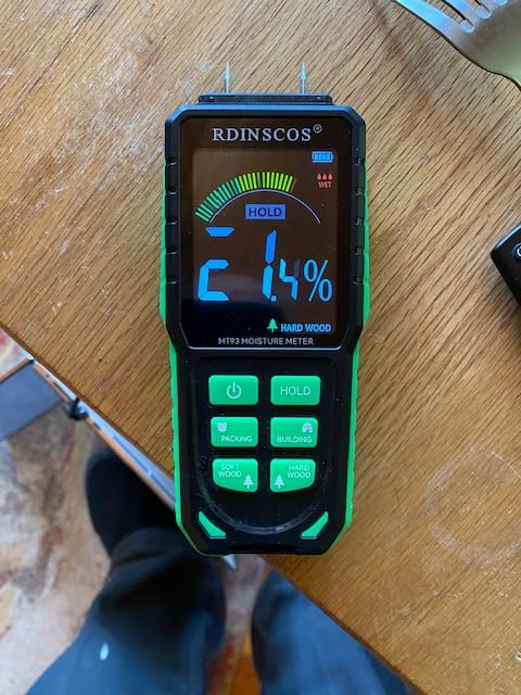 RDINSCOS Wood Moisture Meter for Firewood, Softwood, Hardwood | 4 Modes Wood Humidity Meter, LCD Display Screen, Flashlight, Replaceable Pins, for Wood Floors customer photo 2