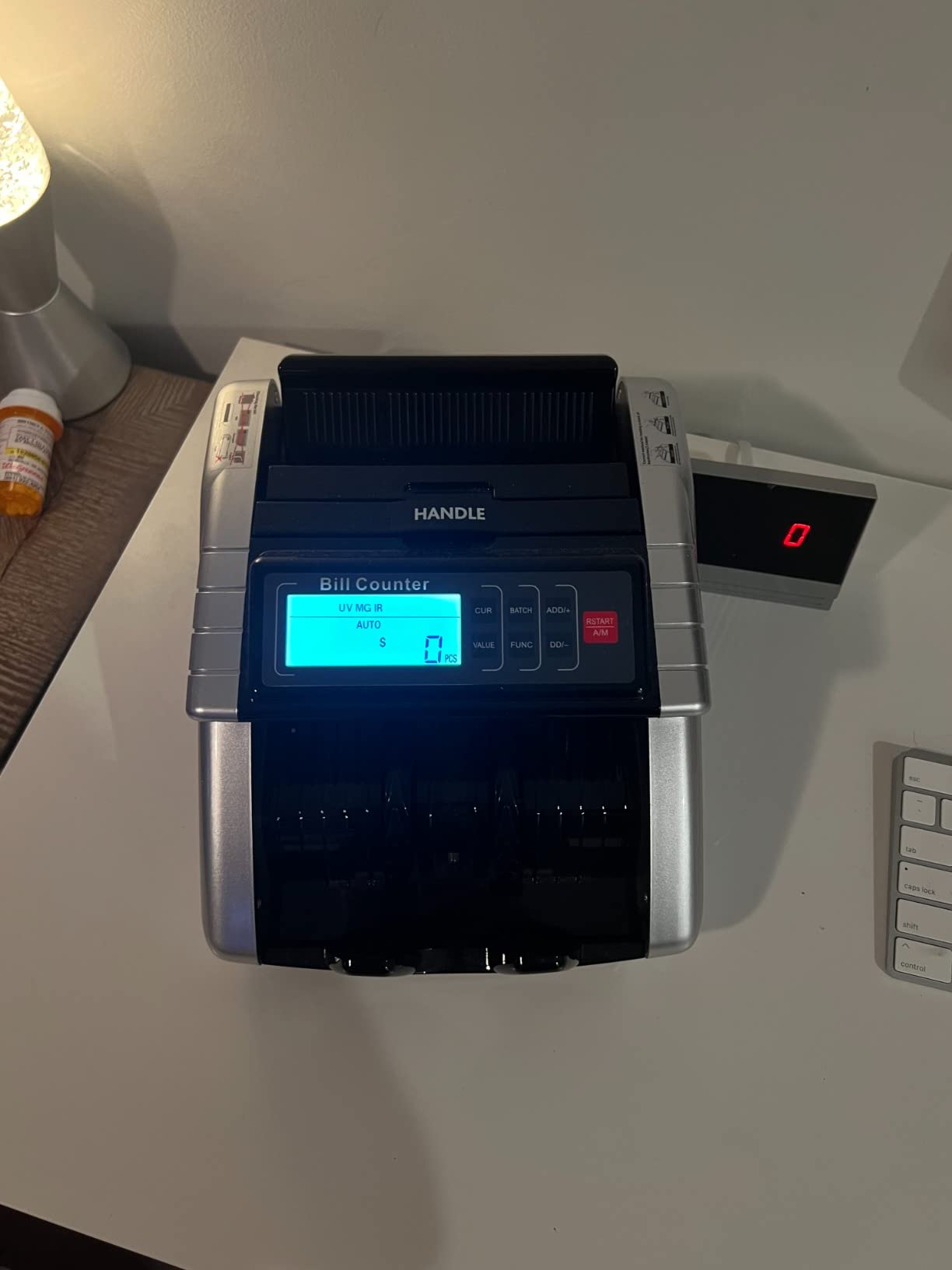 Aneken Money Counter Machine with Value Count, Dollar, Euro UV/MG/IR/DD/DBL/HLF/CHN Counterfeit Bill Detectors, Add and Batch Modes, Cash Counter with LCD Display customer photo 2