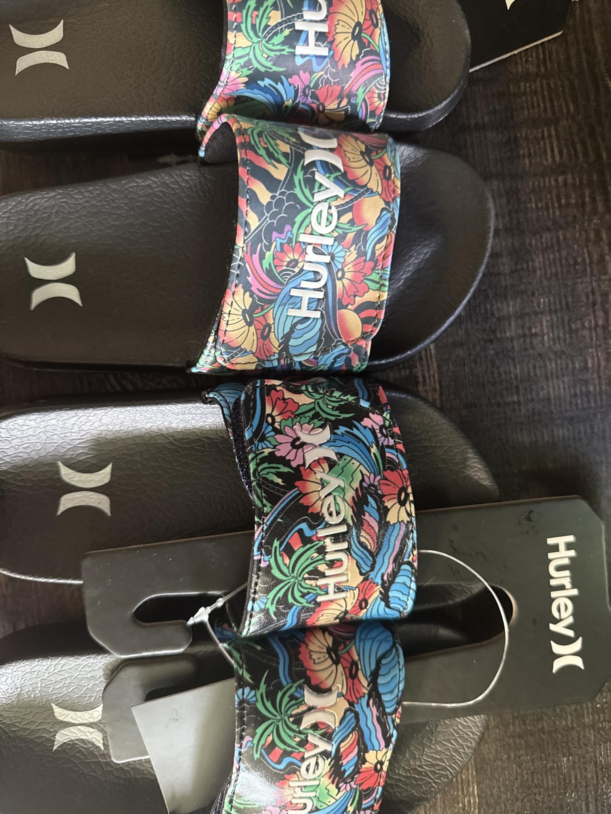 Hurley Kids NAIA Slides Adjustable Strap Slip-On Sandals Indoor and Outdoor EVA Footbed Shower Slides for Girls and Boys customer photo 1