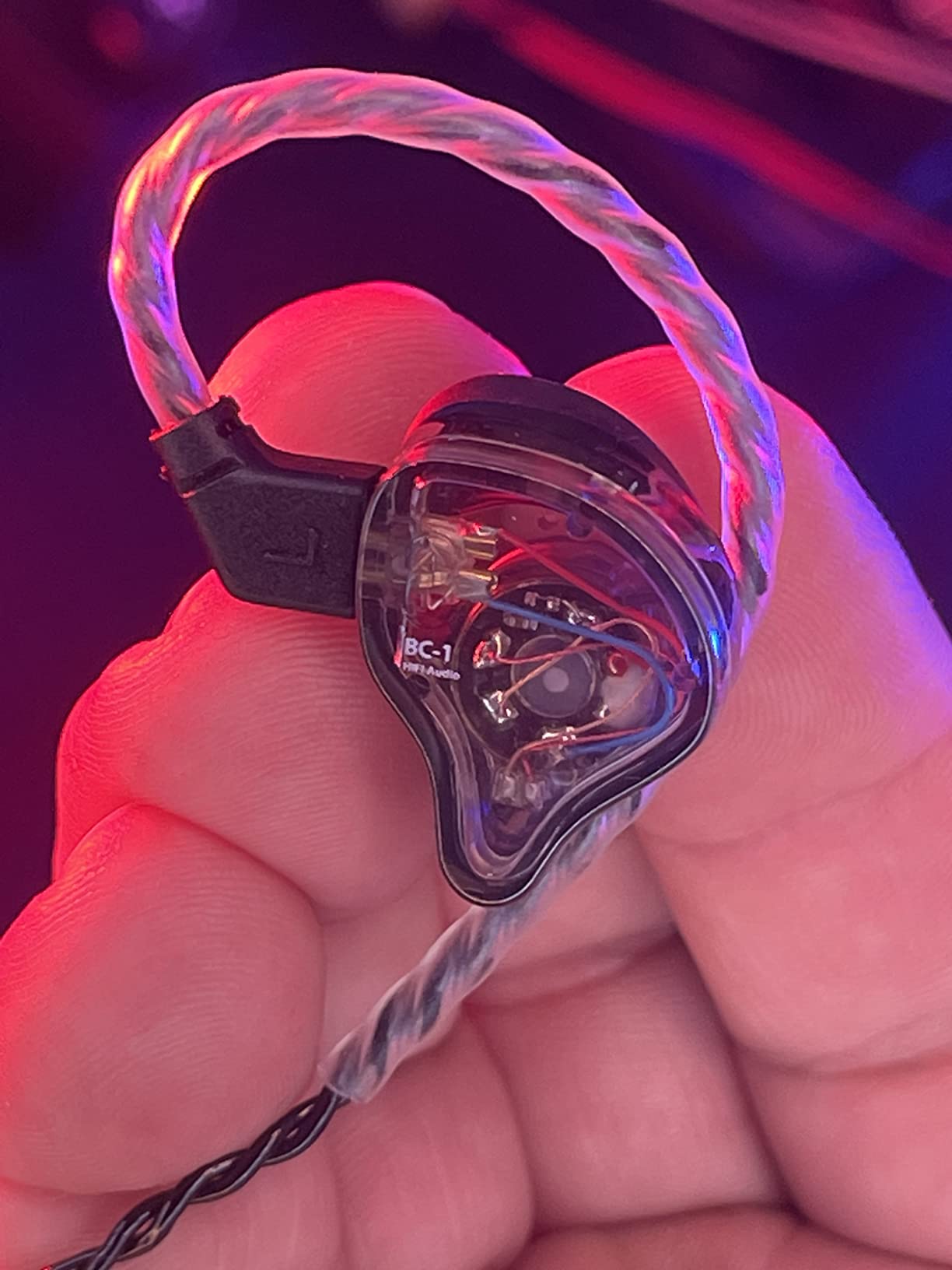 CCZ Yinyoo Melody in Ear Monitors Earphones Headphones Wired Earbuds without Microphone IEM HIFI Bass with 1DD 1BA, Ear fins, 4N OFC Cable for Musicians, Singer, on Stage, Studio (no mic, clear black) customer photo 2