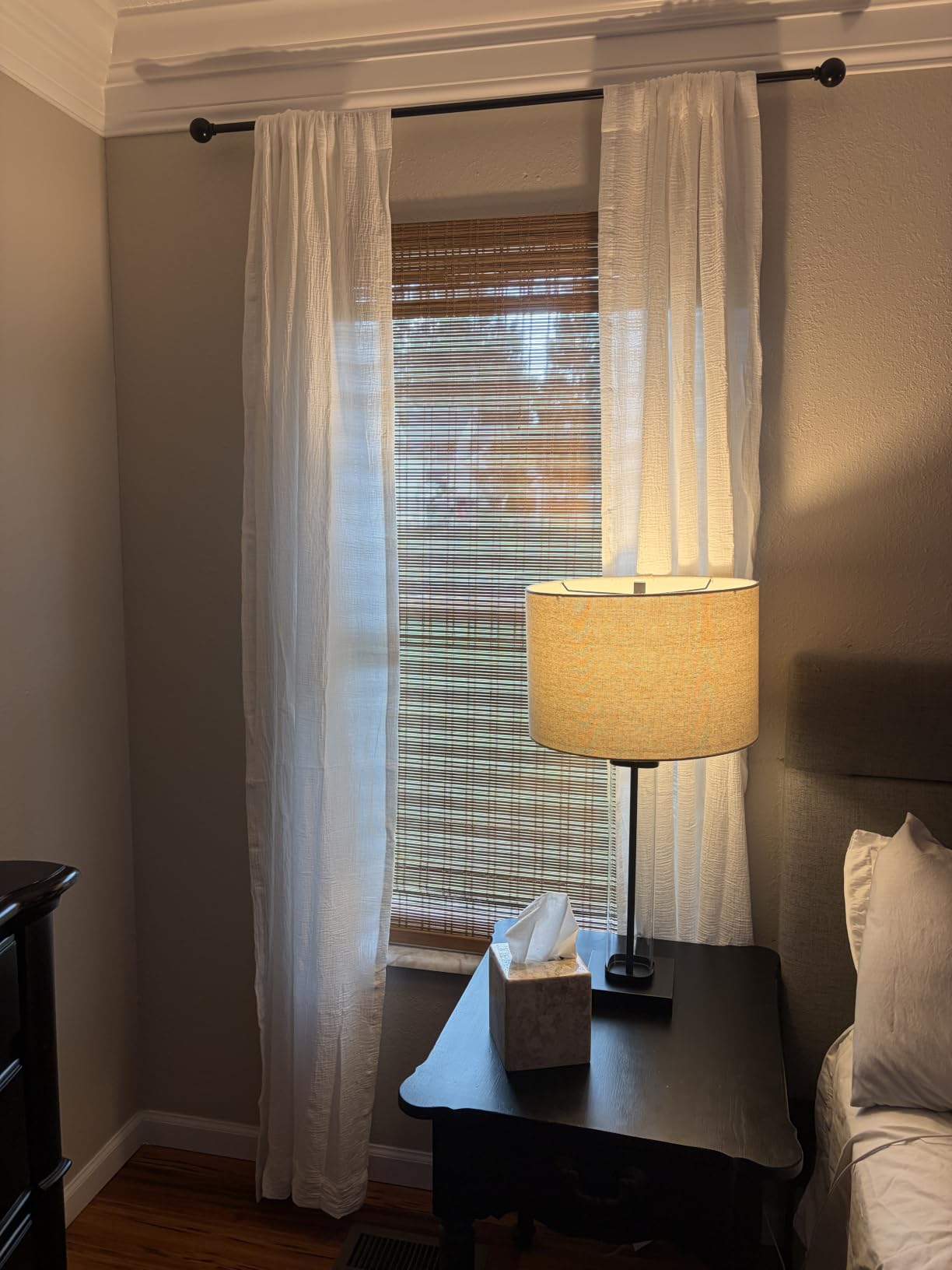 ARLO BLINDS Bamboo Roman Shades w/Valance 30